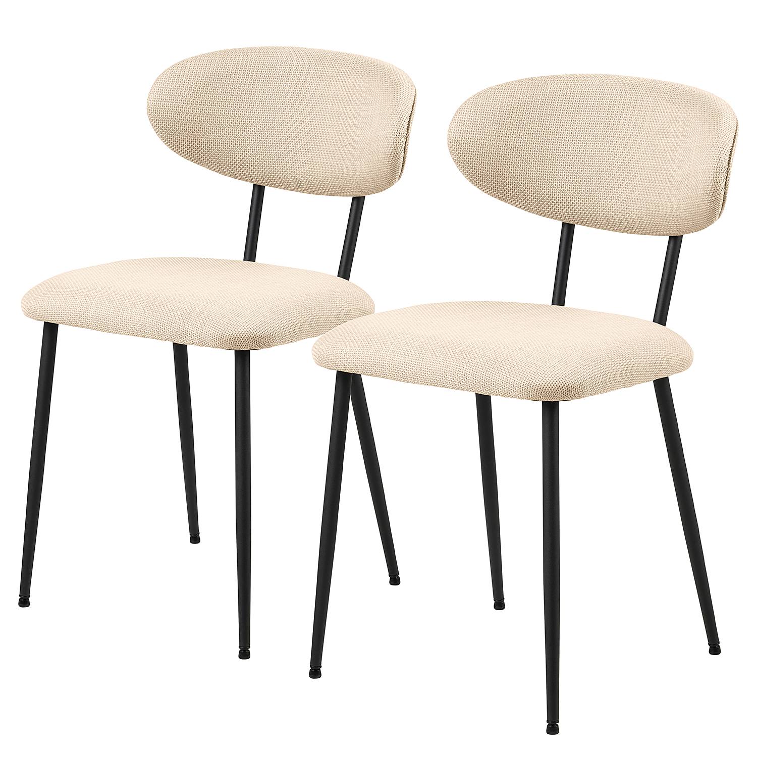 2x Esszimmerstuhl Almsted Strukturstoff Badia: Beige