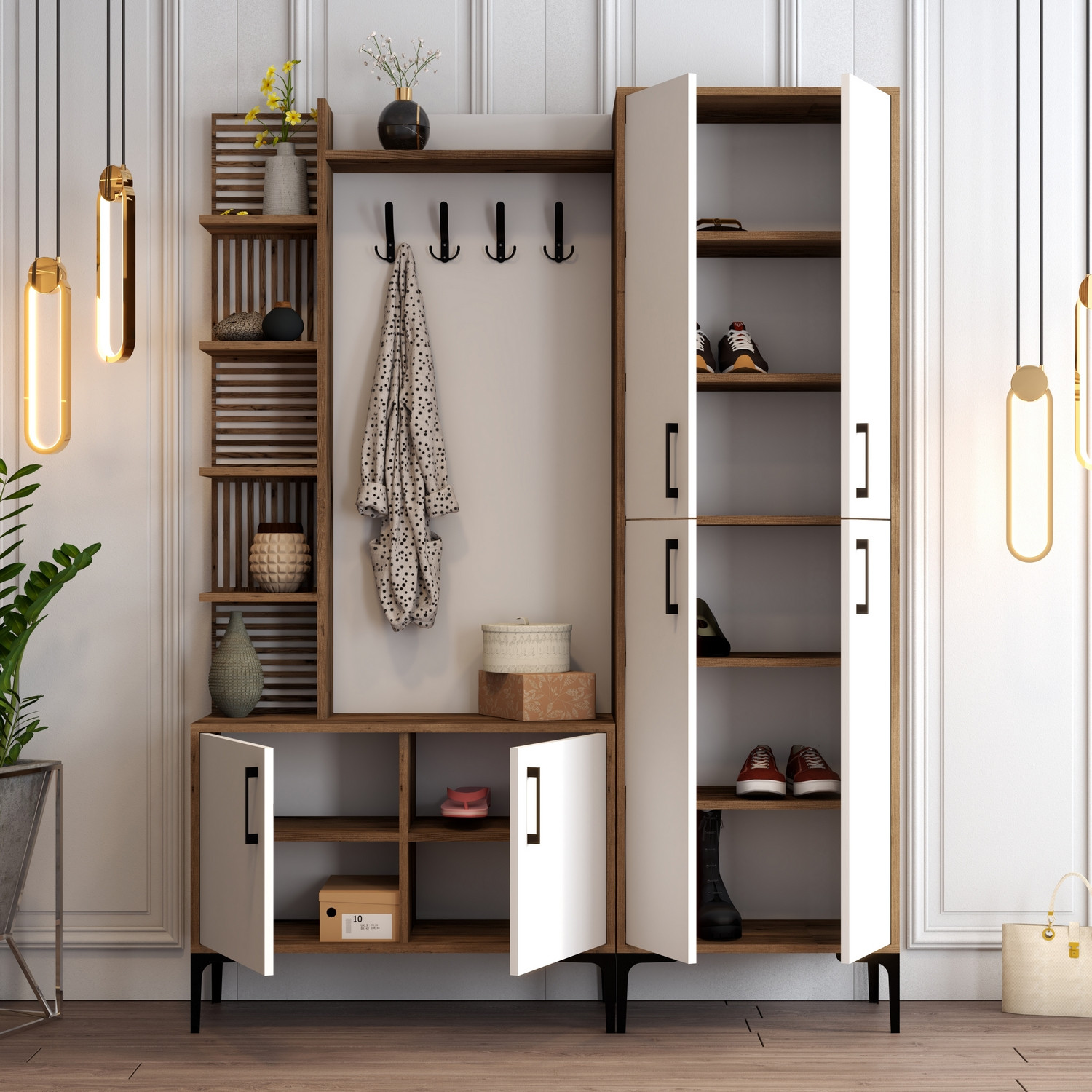 Extend Wardrobe Walnut Brown White 150cm x 200cm