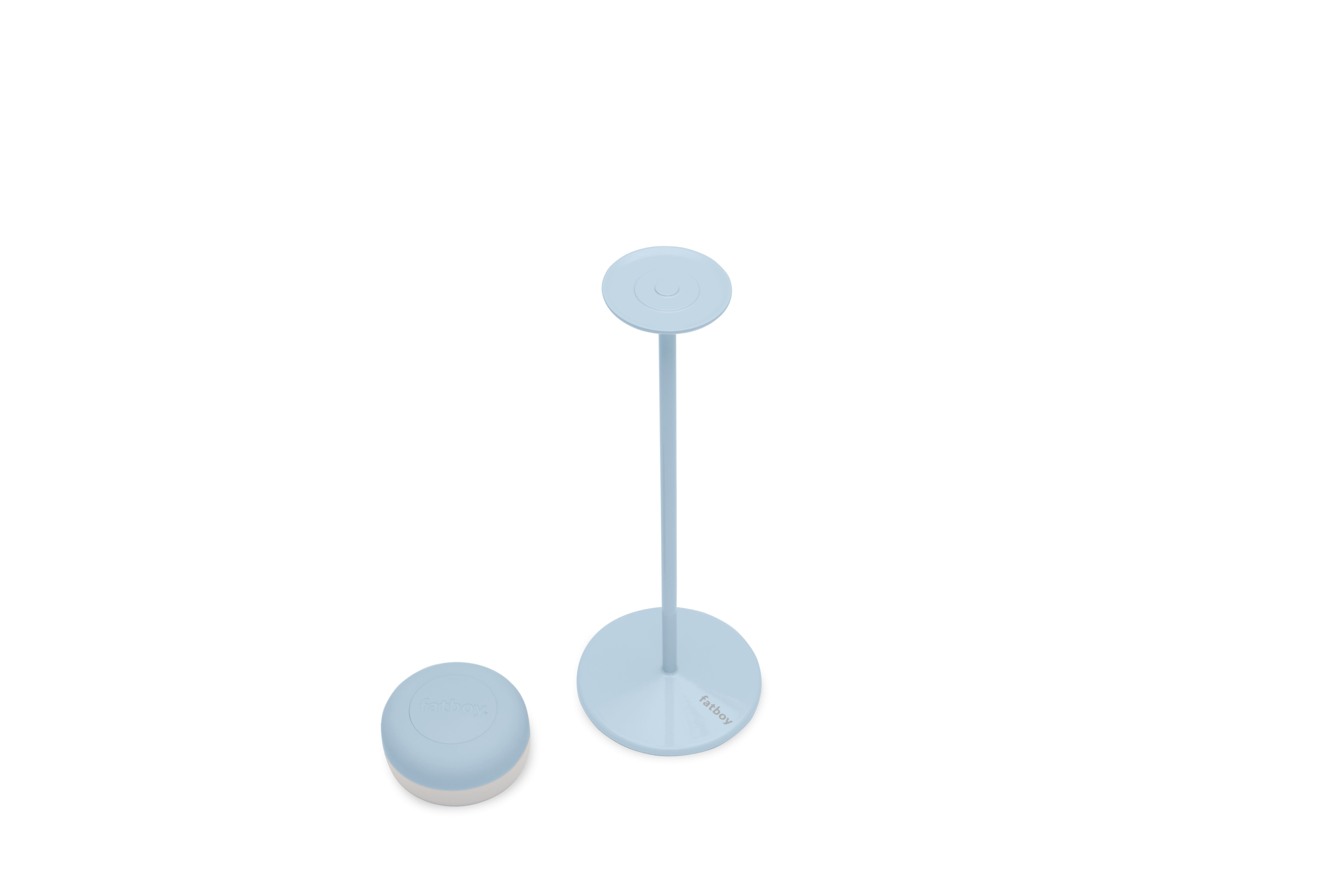 Cheerio Battery-powered table lamp Steel Silicone Blue