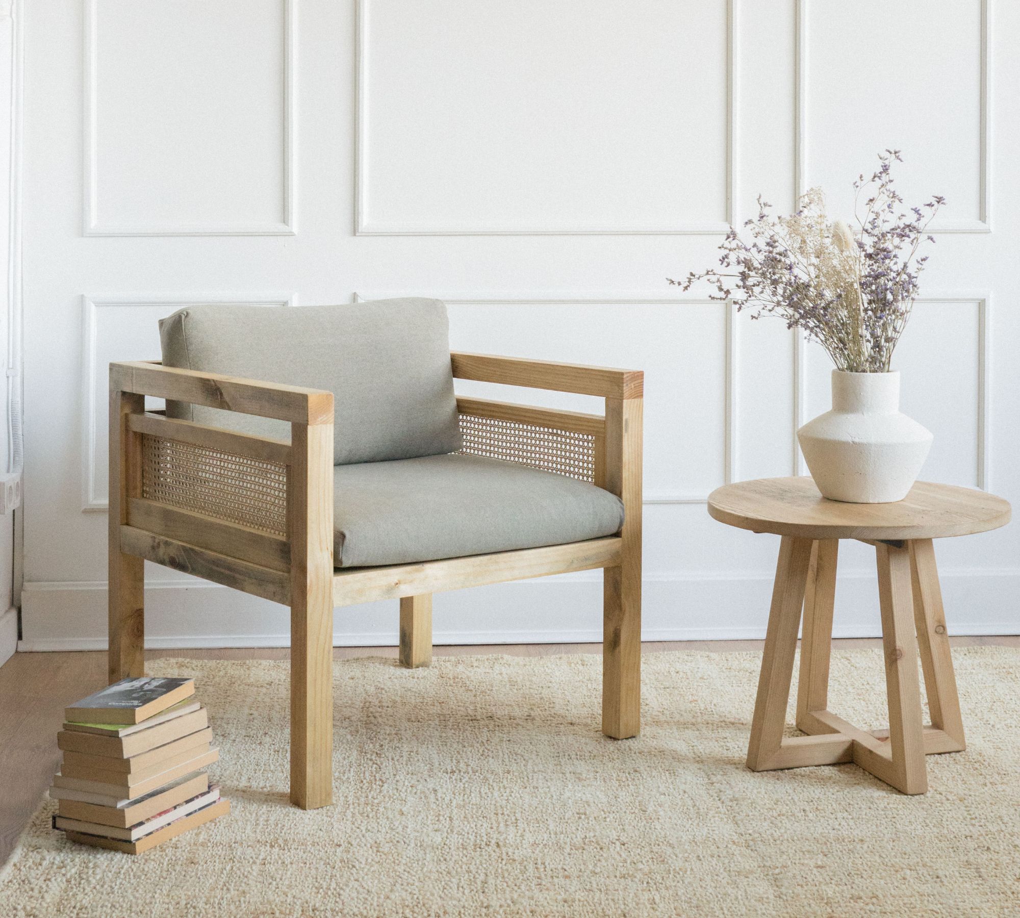 Lehnsessel Asira Holz Baumwolle Braun