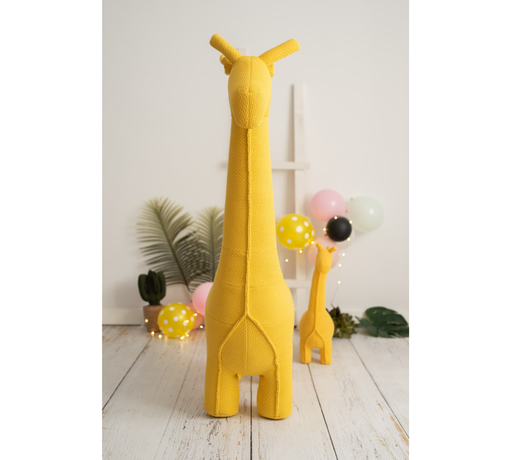 Giraffe Maxi Plüschtier Baumwolle Holz Gelb