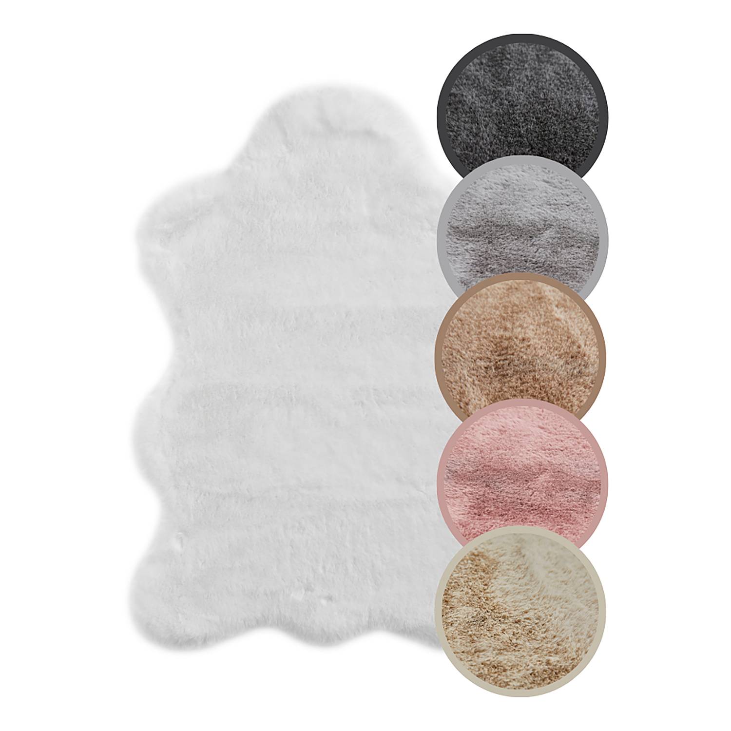 2x Decorative rug "Coste" White