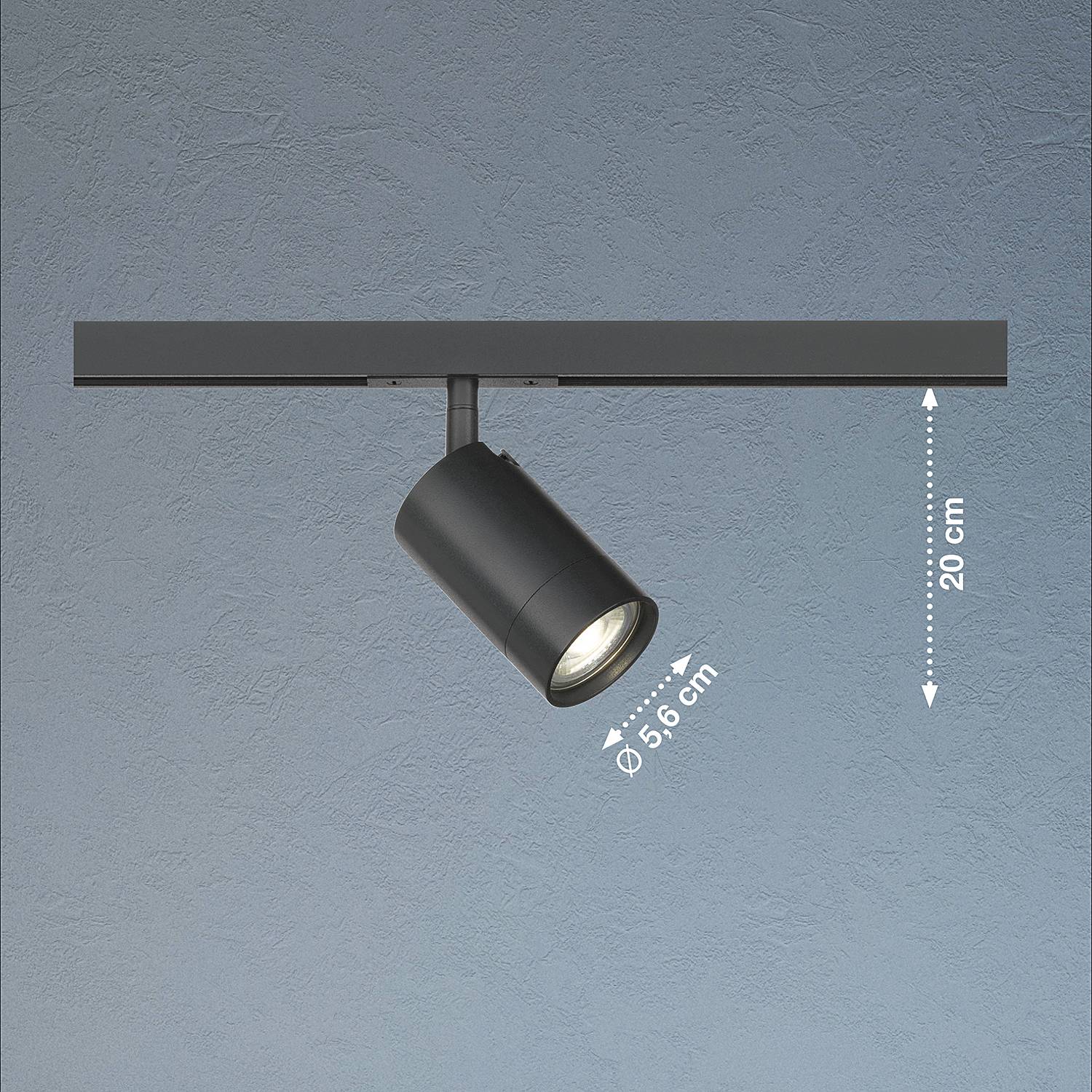 Deckenspot HV-Track 6 Lewitz Eisen Schwarz