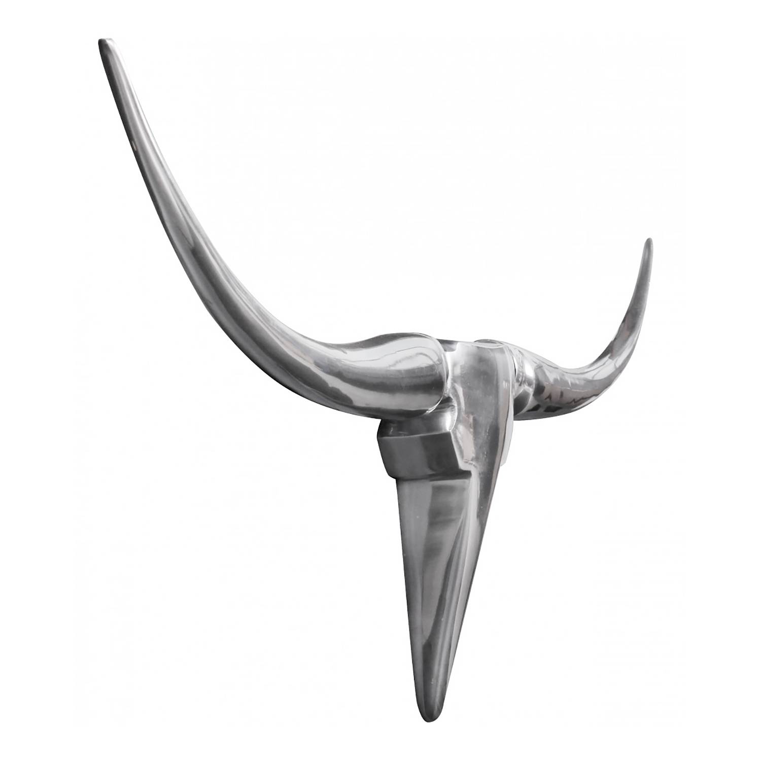 Bull Wanddeko Aluminium Silber