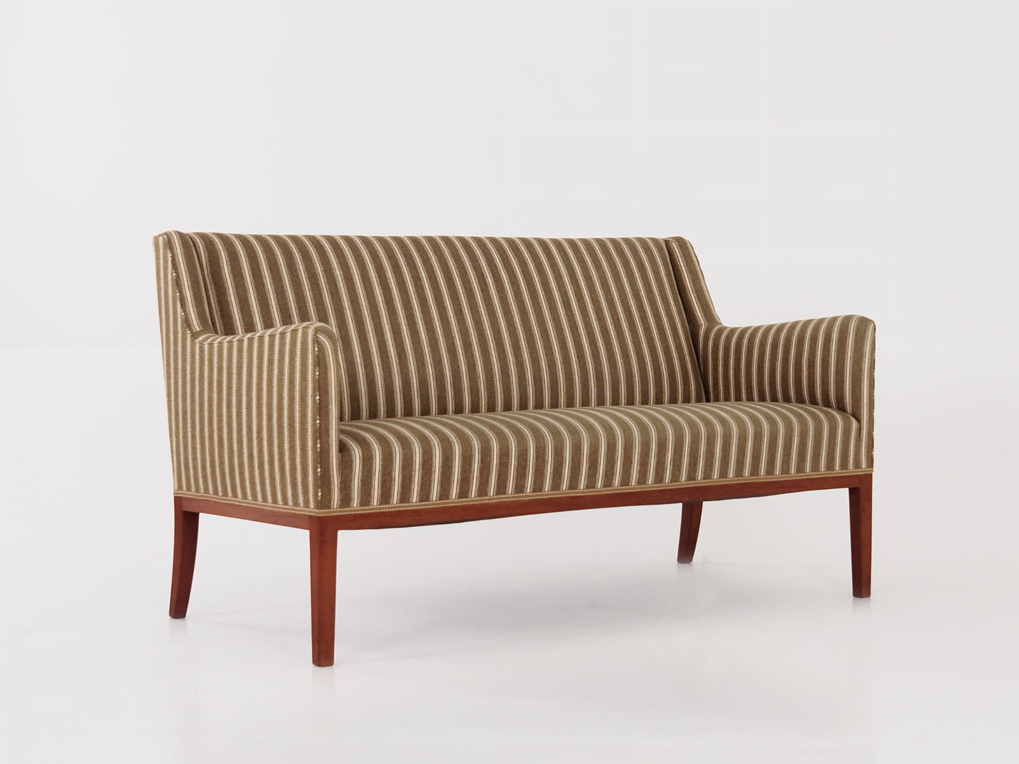 Vintage Sofa Teakholz Textil Grün 1960er Jahre 