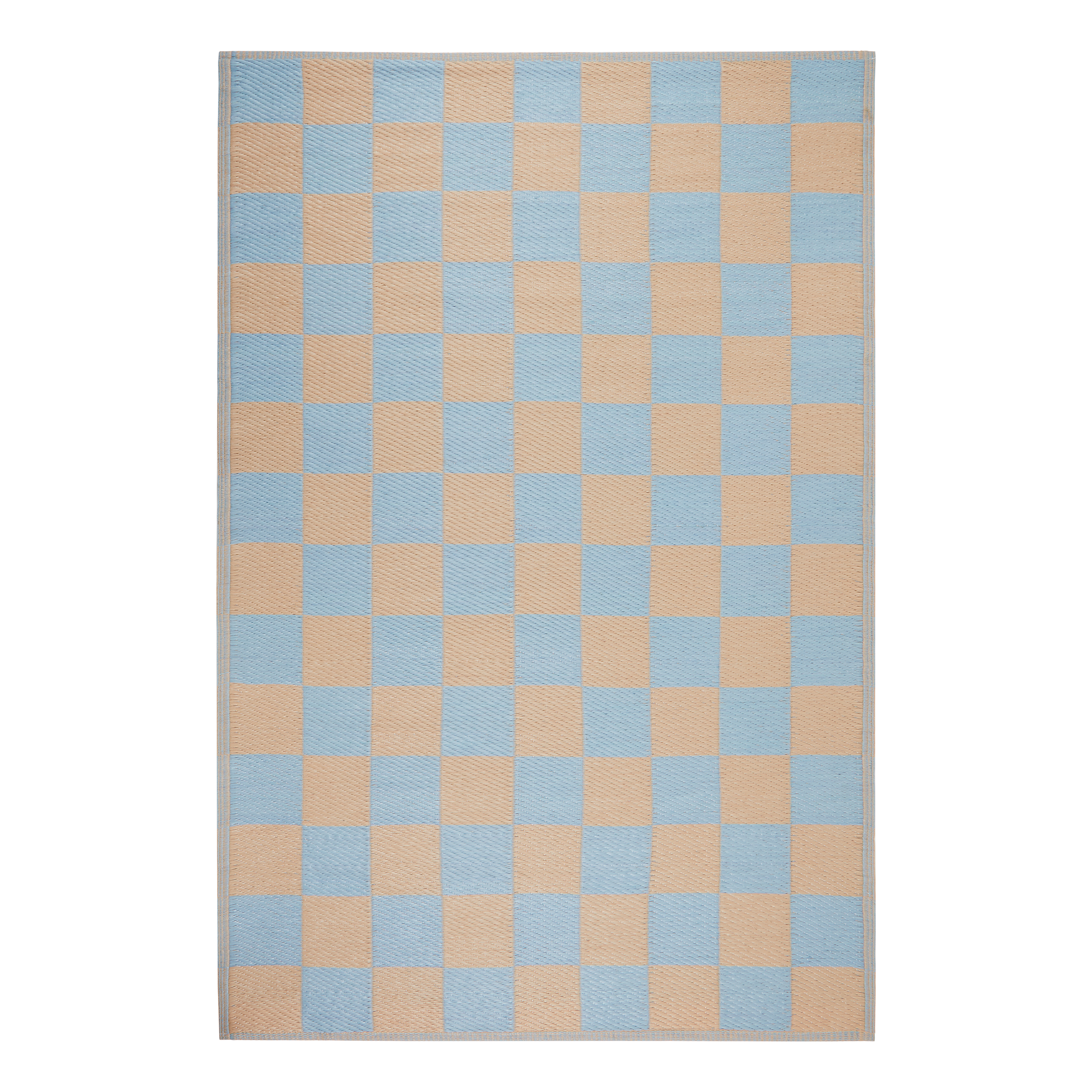 Teppich COLOUR CLASH Karo Polypropylen Blau Beige 118x180cm