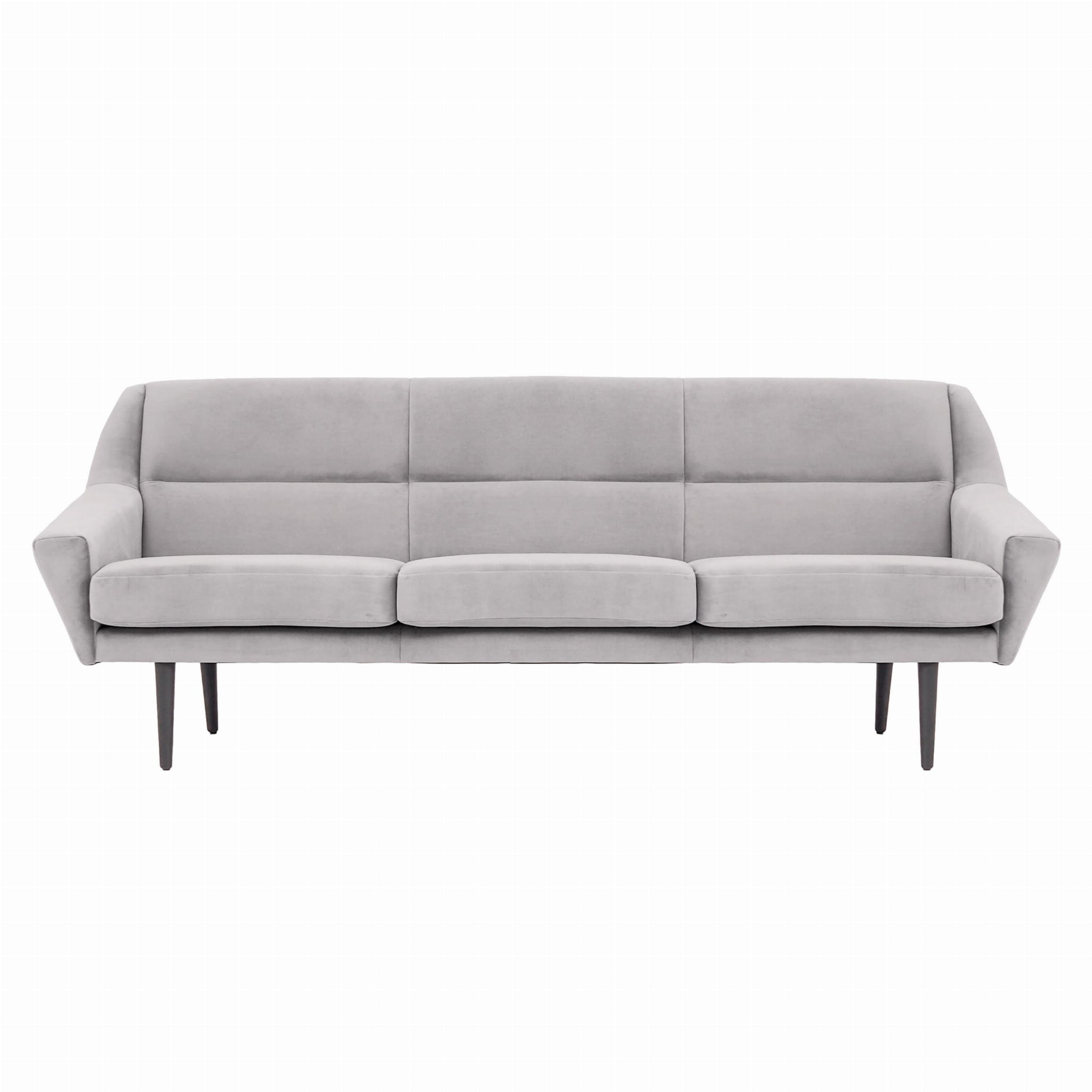 Skagen Sofa 3-Sitzer Velour Silber