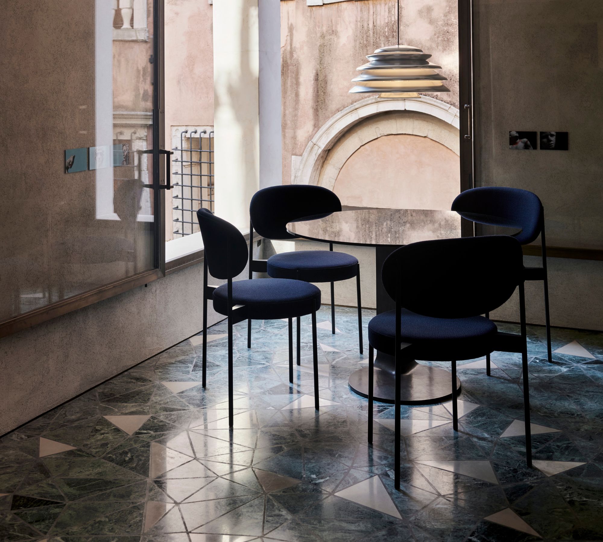 Verner Panton Series 430 Chair Velvet Metal Red