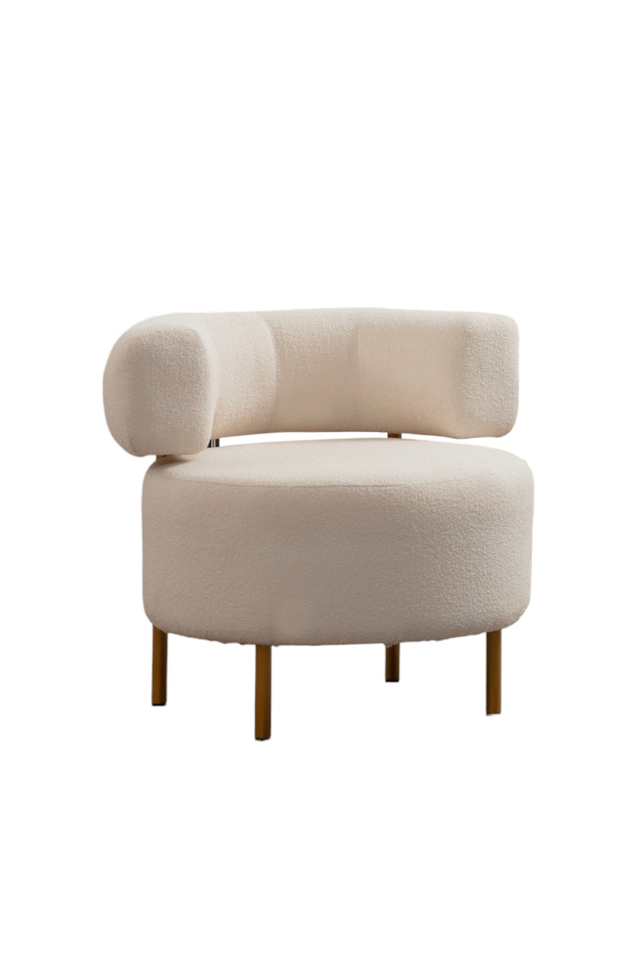 River Round Armchair White