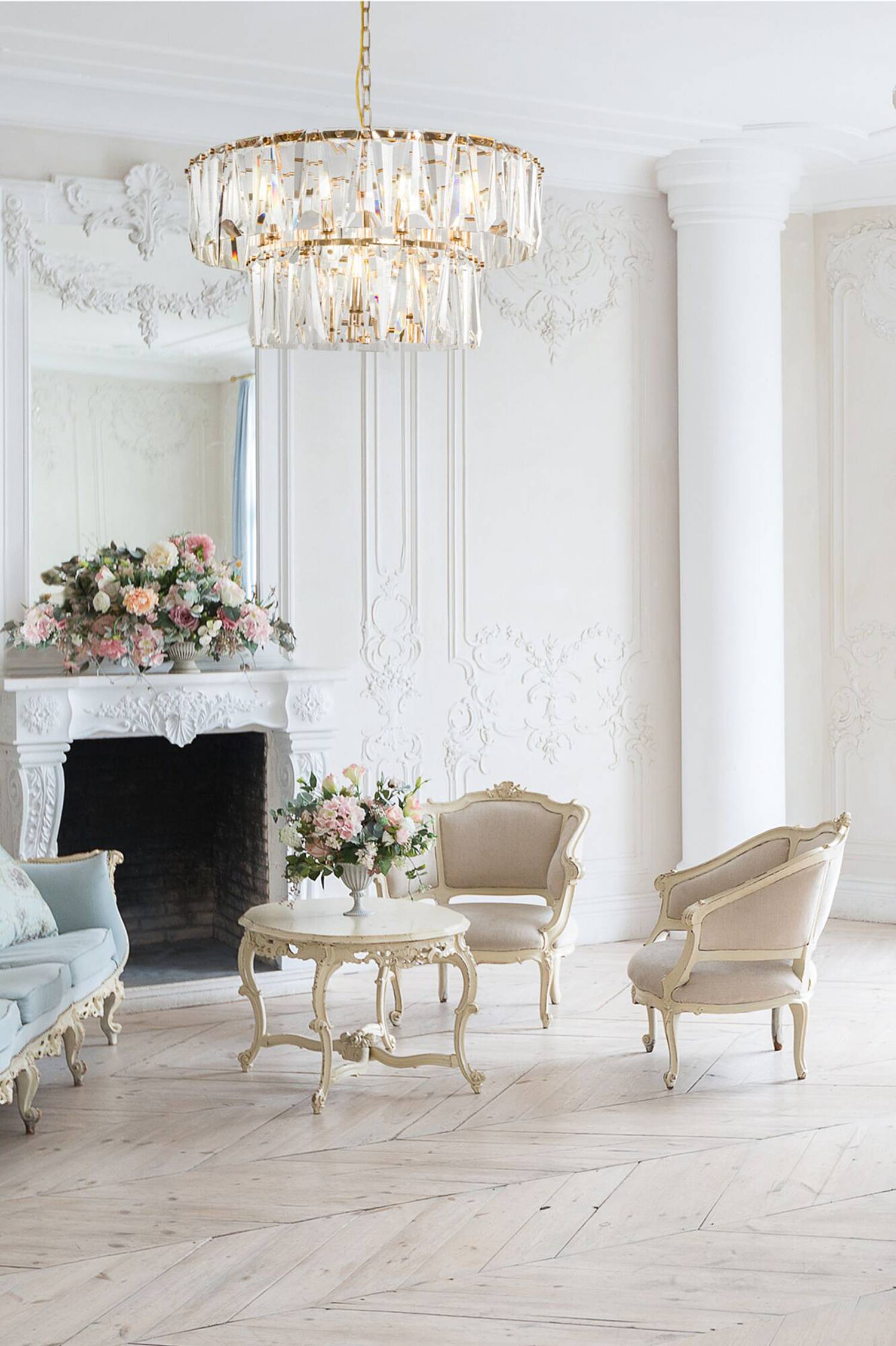 Puntes Pendelleuchte 12-flammig Typ B Kristallglas Gold