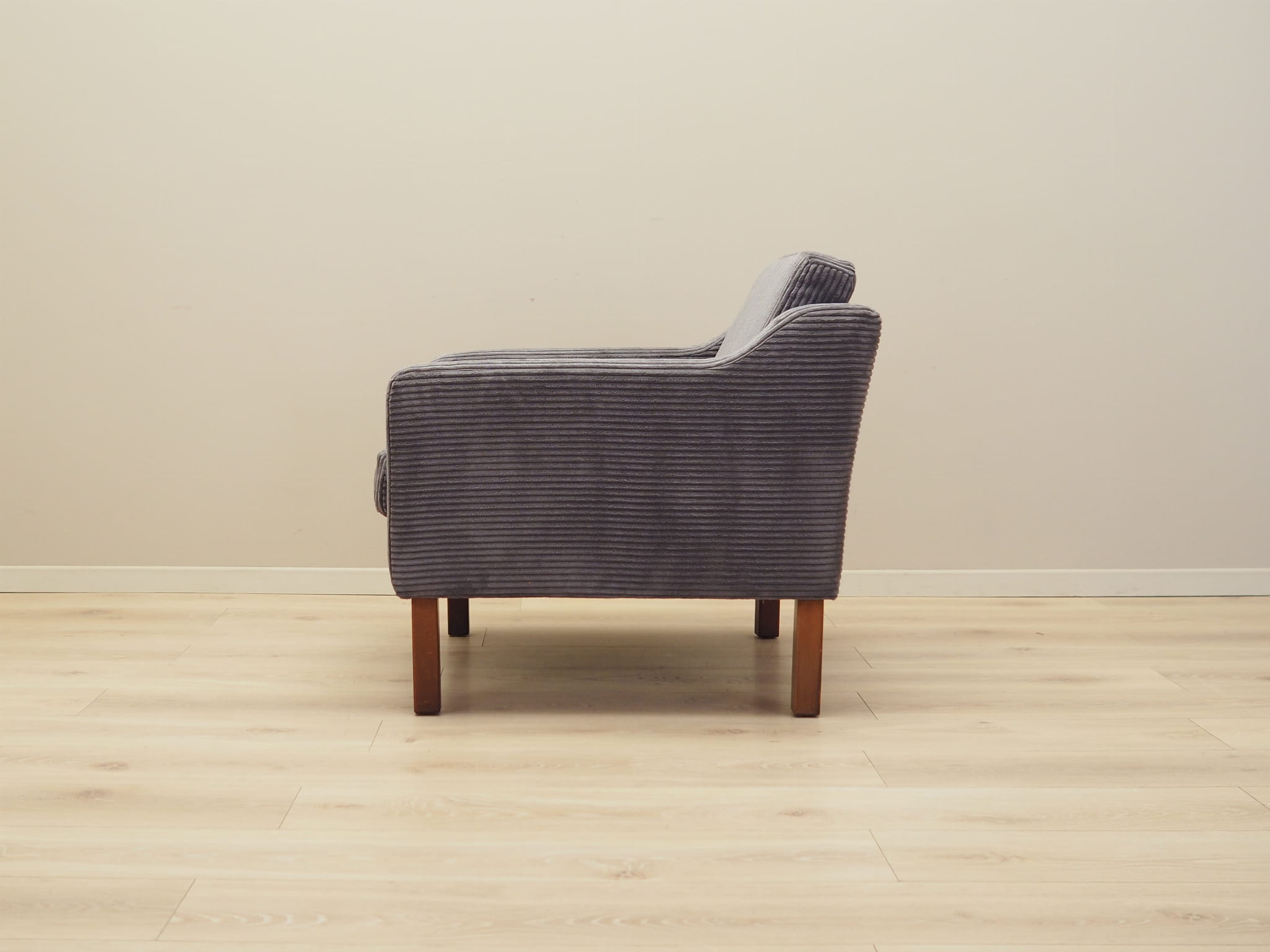 Vintage armchair beech wood velvet grey 1970s