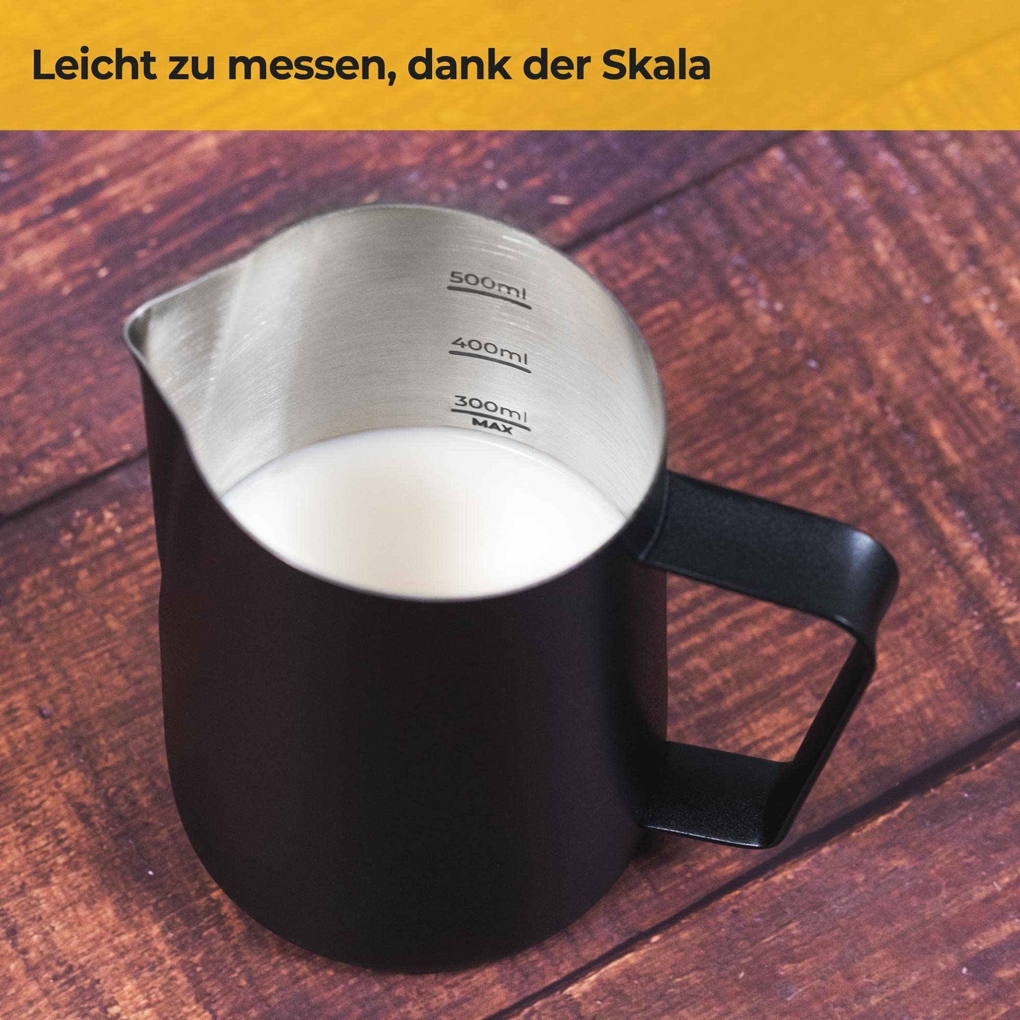 Milchkännchen Edelstahl Schwarz 500 ml