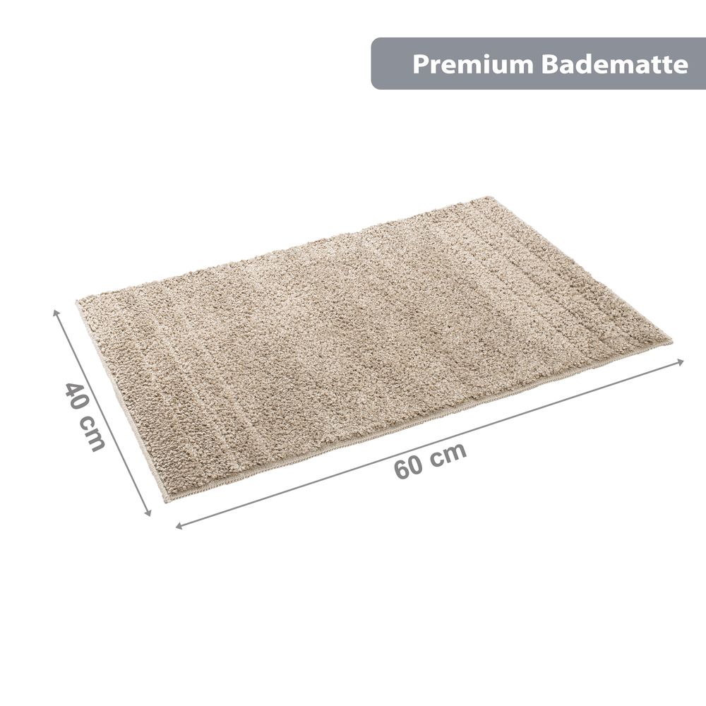 Badematte mit Streifenmuster Taupe