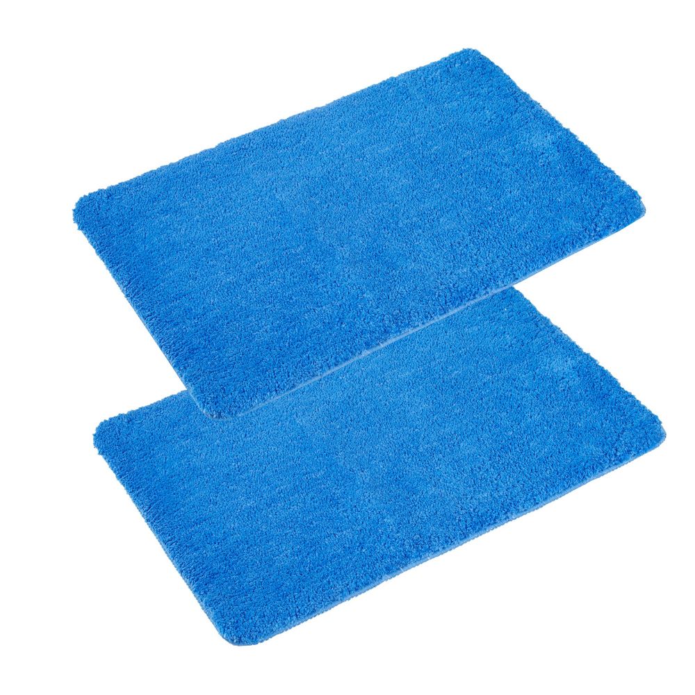 2x Badematte Microfaser Blau