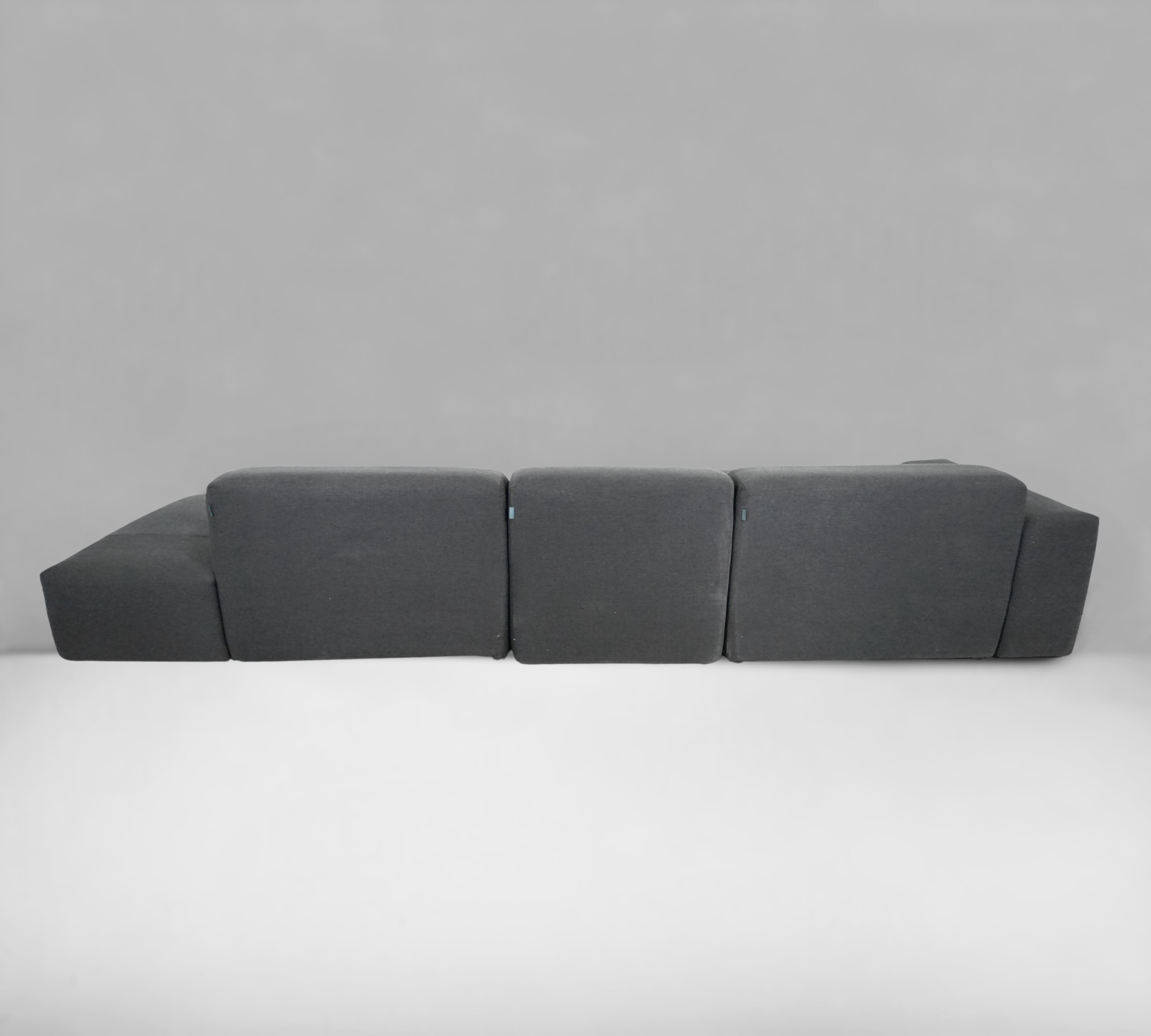 Pyllow Ecksofa mit 2 Récamieren Feingewebe Schwarz