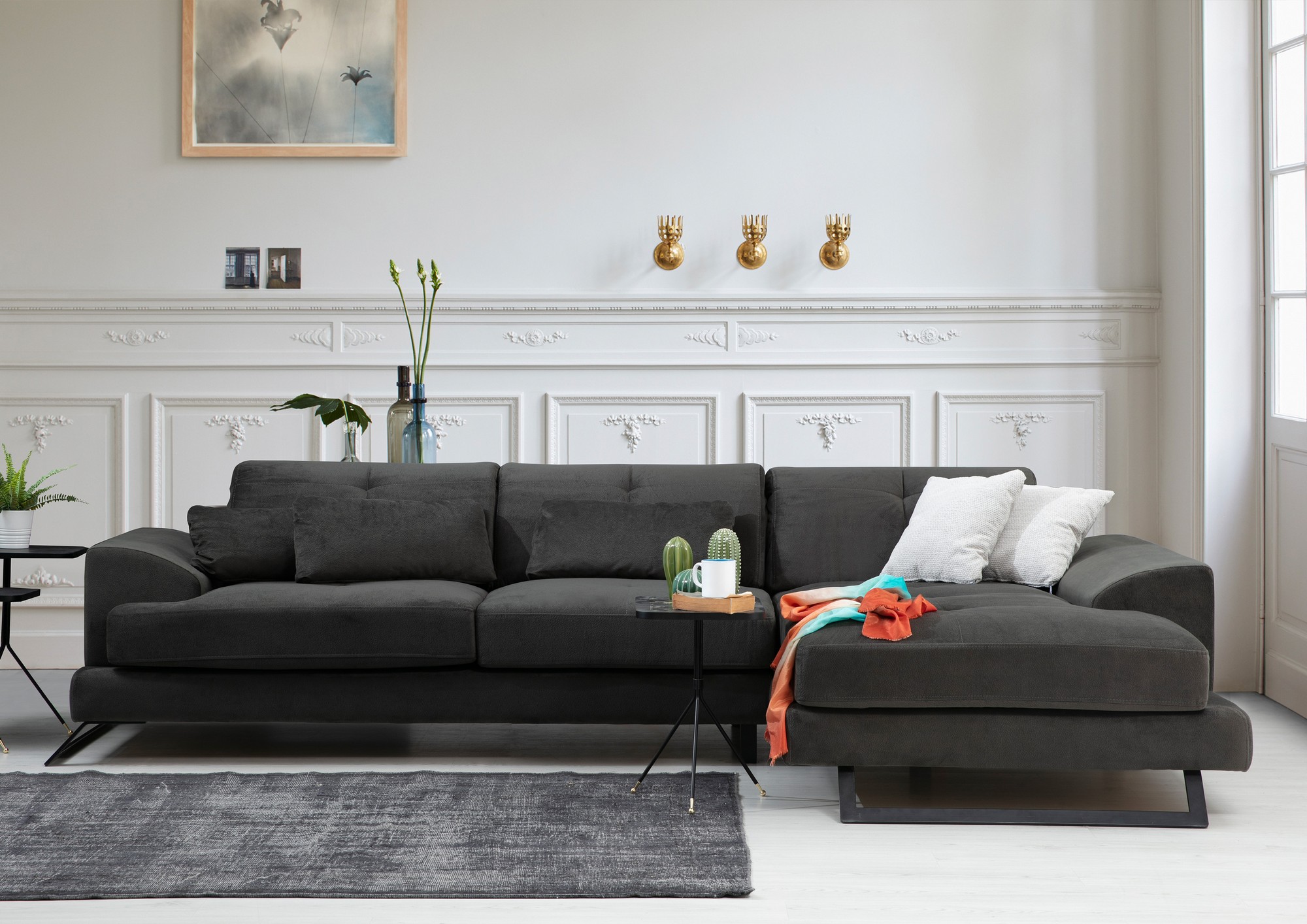Frido Corner Sofa Right Anthracite