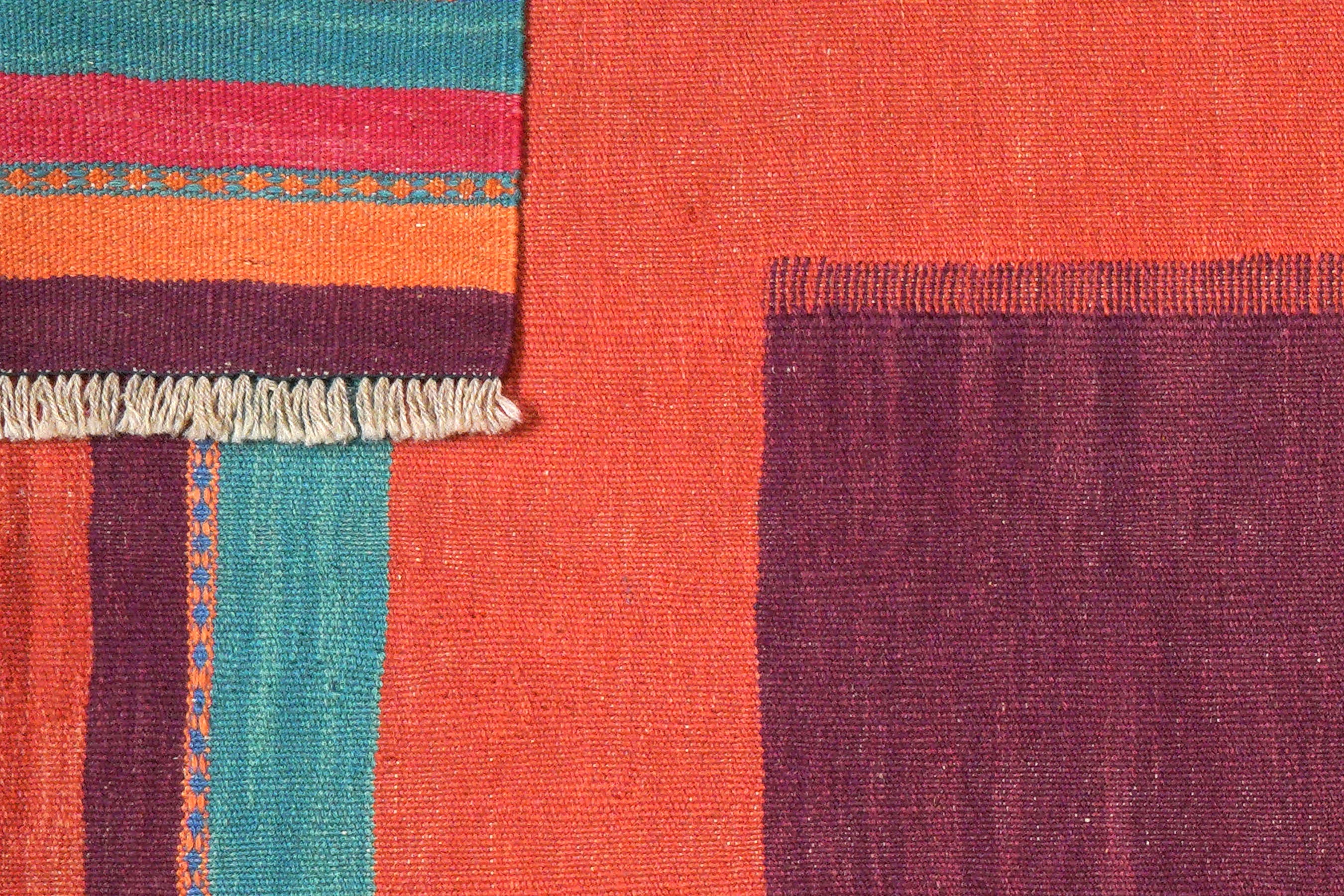 Kilim Gashgai Teppich Orange Blau