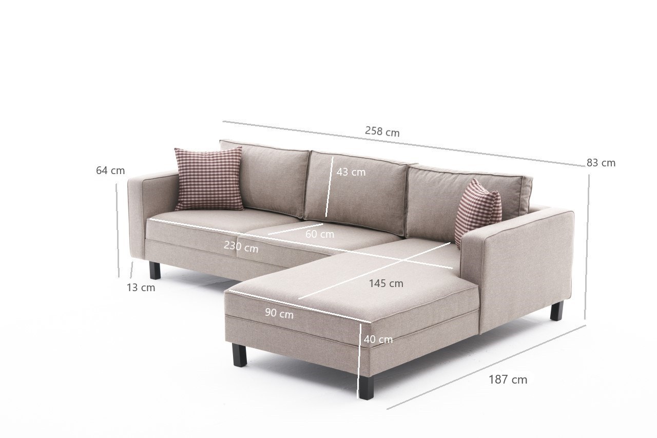 Kale Sofa Récamiere Rechts Creme