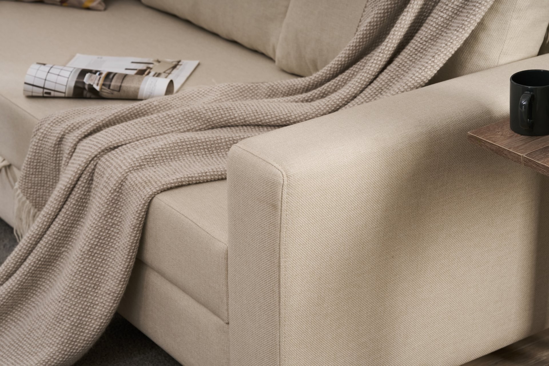 Aly Schlafsofa 3-Sitzer Creme