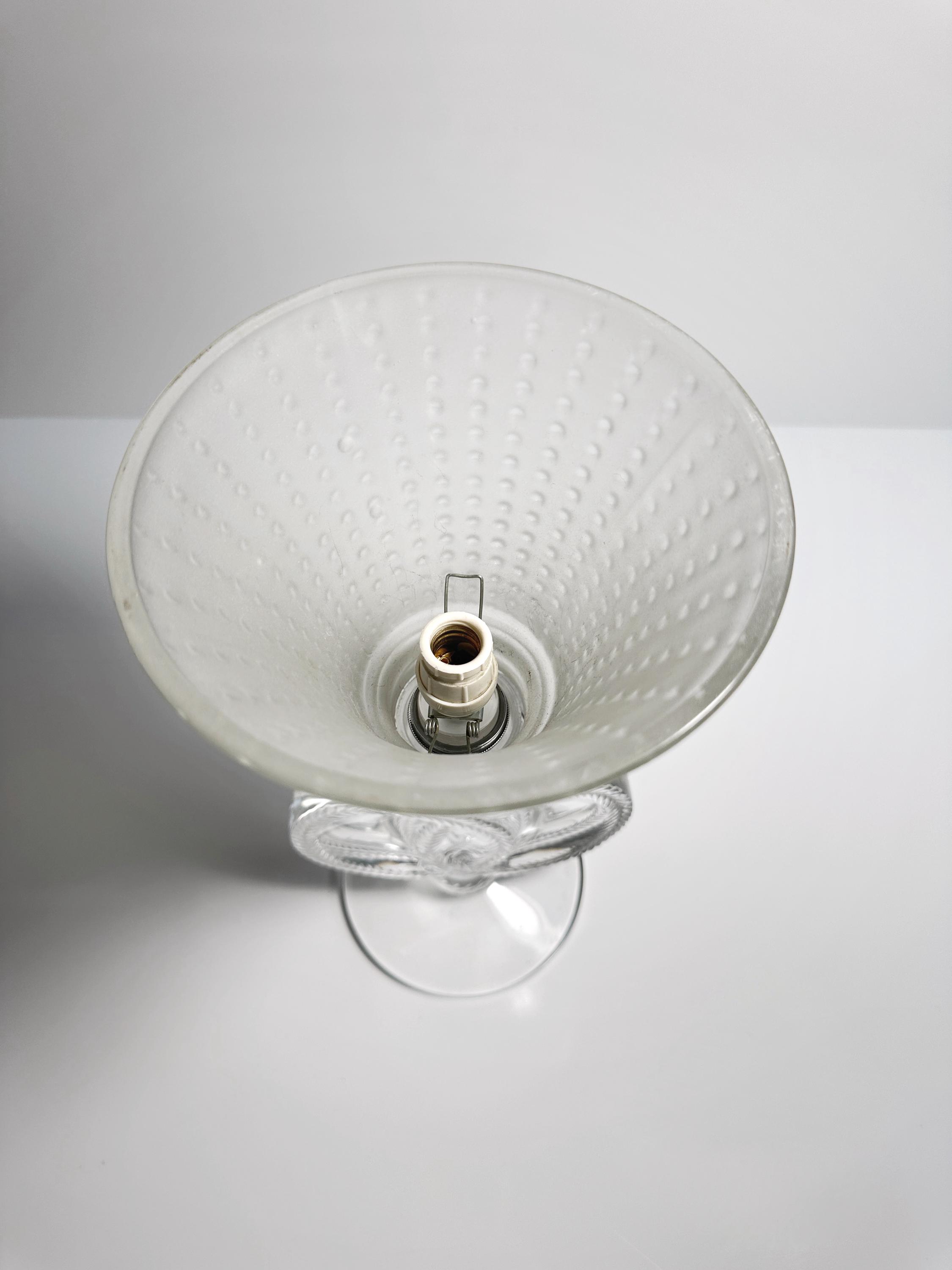 Vintage Swirl Tischlampe Muranoglas 1960er Jahre