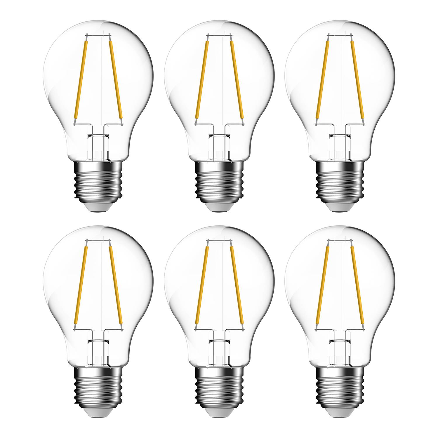 6-Flammig Fil Leuchtmittel-Set Klarglas Durchscheinend