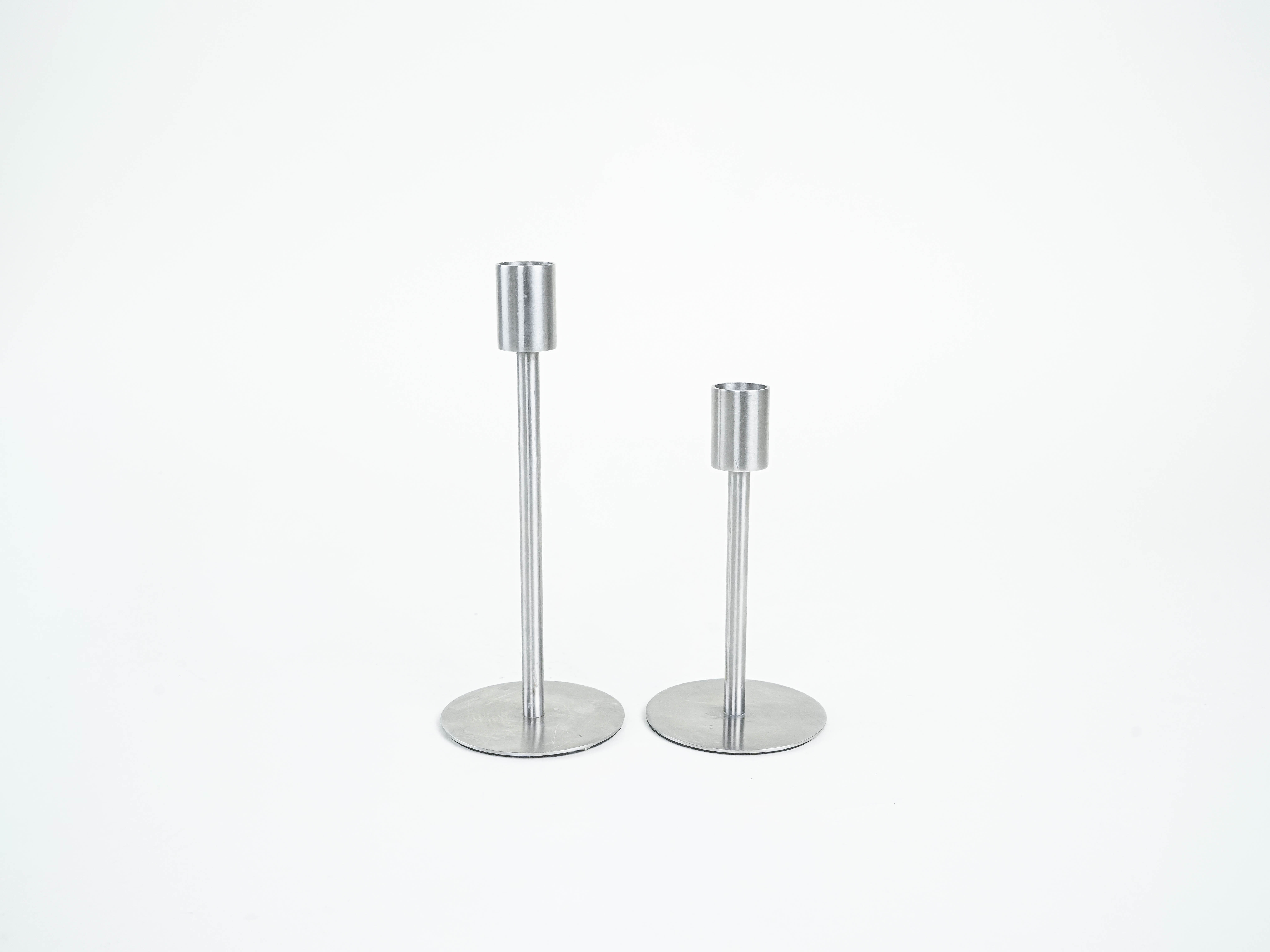 Set aus Metallkerzenständern 1970er Jahre