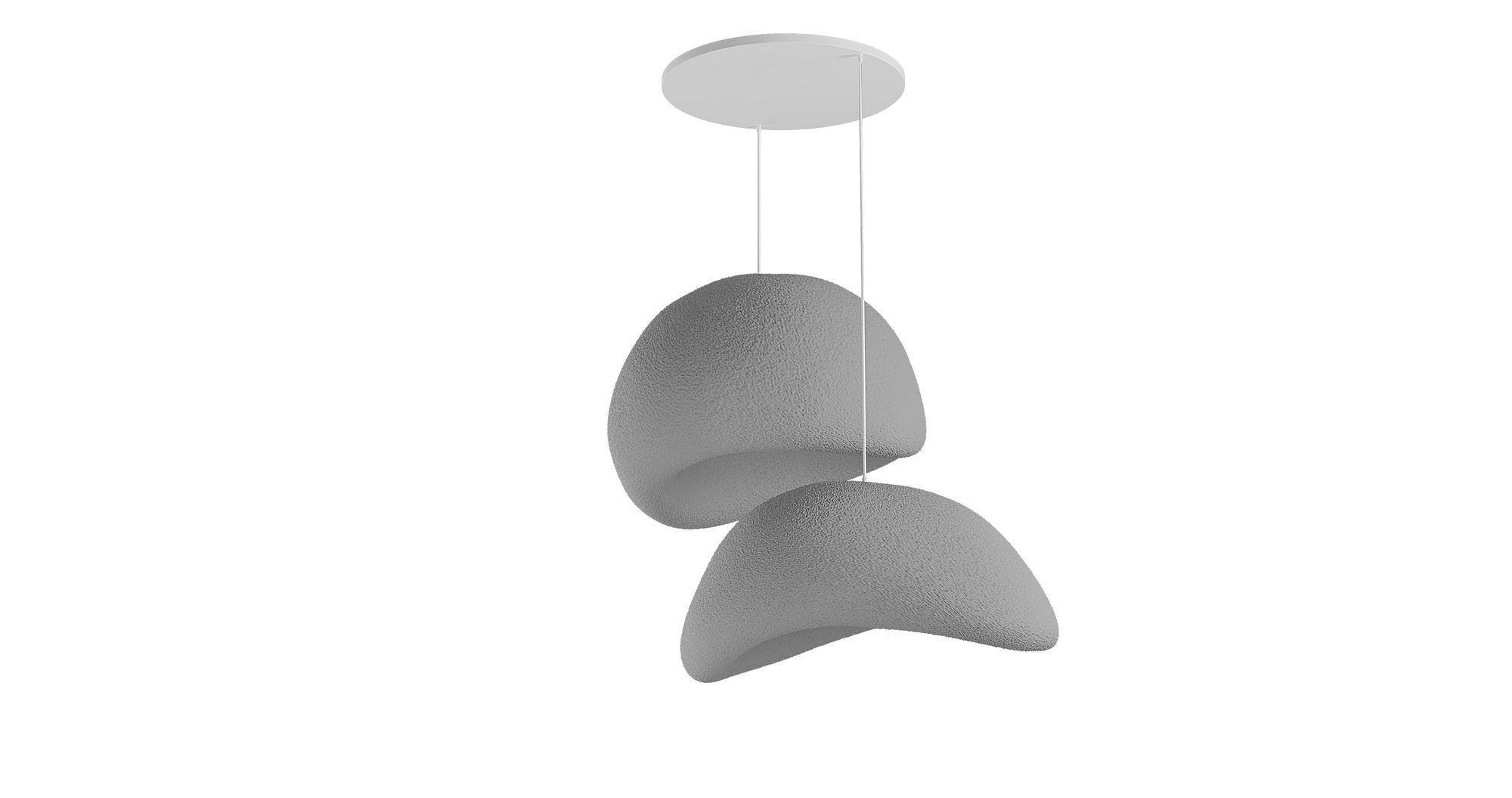 2-Flammig Wabi Sabi Plasterglows Pendelleuchte Beton Grau