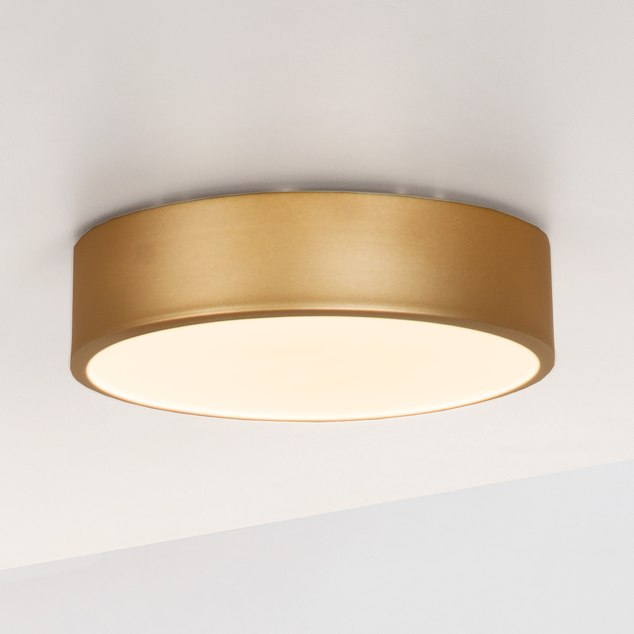 Unar Ceiling light Acrylic glass Gold Ø 20cm