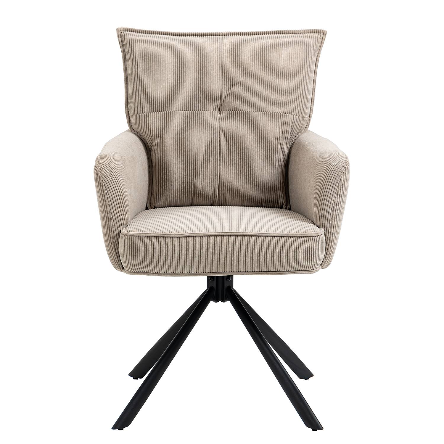 2x Drehbarer Armlehnenstuhl DIDRIP Cord Cappuccino