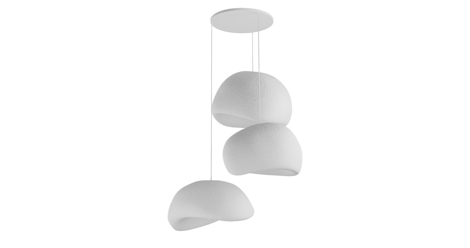 3-Flammig Wabi Sabi Shibumi Orbs Pendelleuchte Weiß
