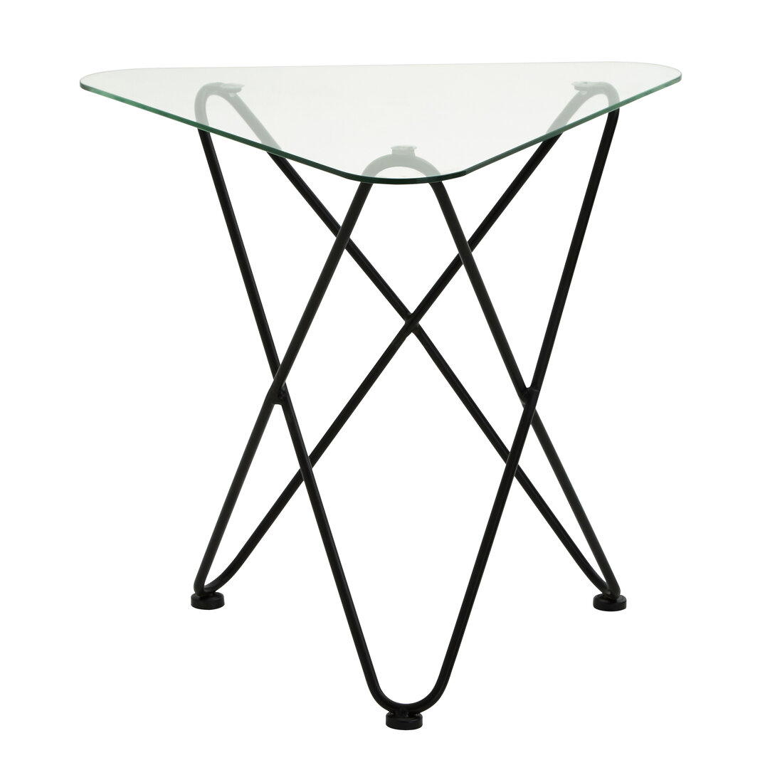 Papillon Schmetterlingstisch Eisen Glas Schwarz