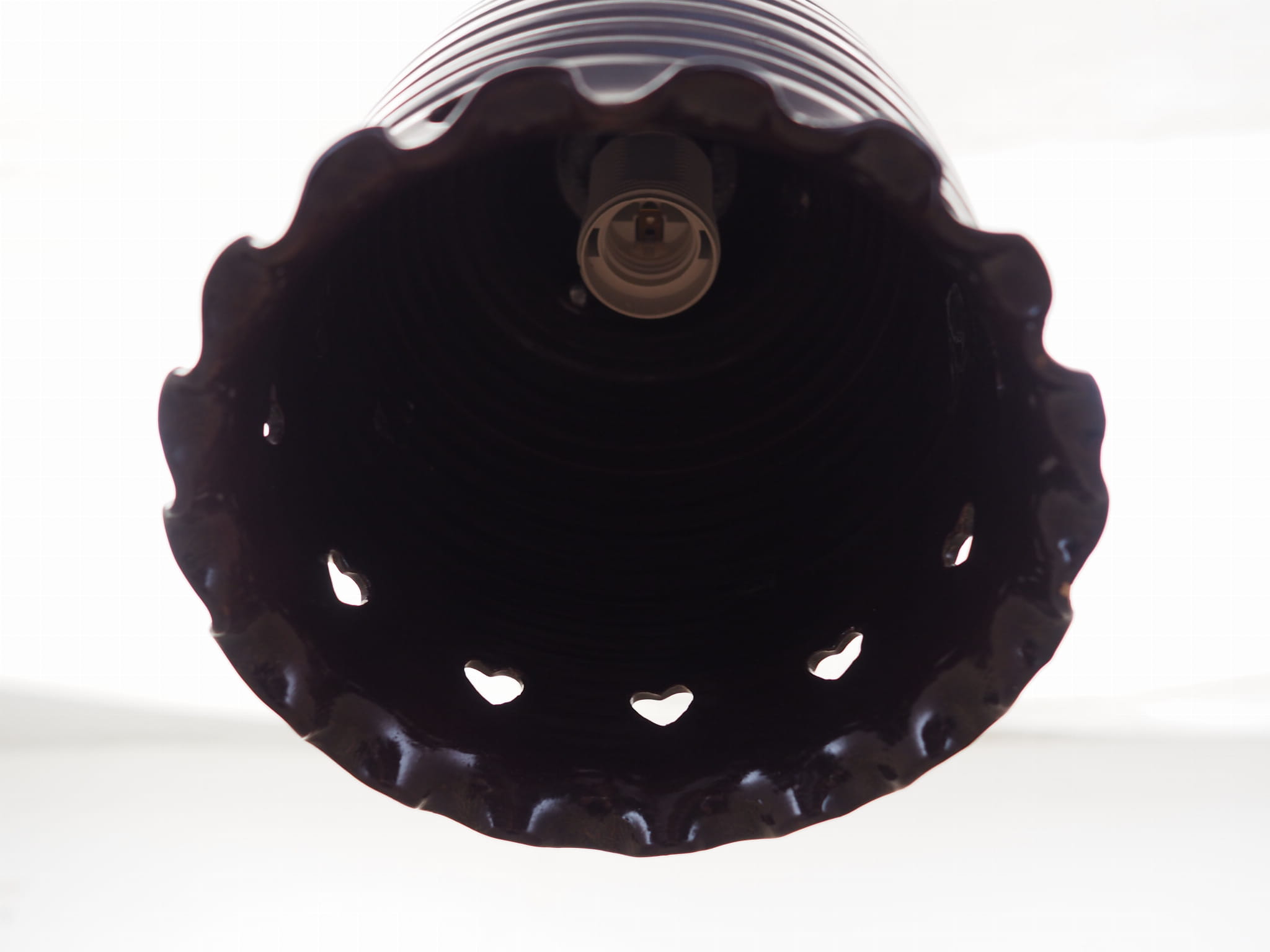 Vintage Pendant Lamp Ceramic Brown 1960s