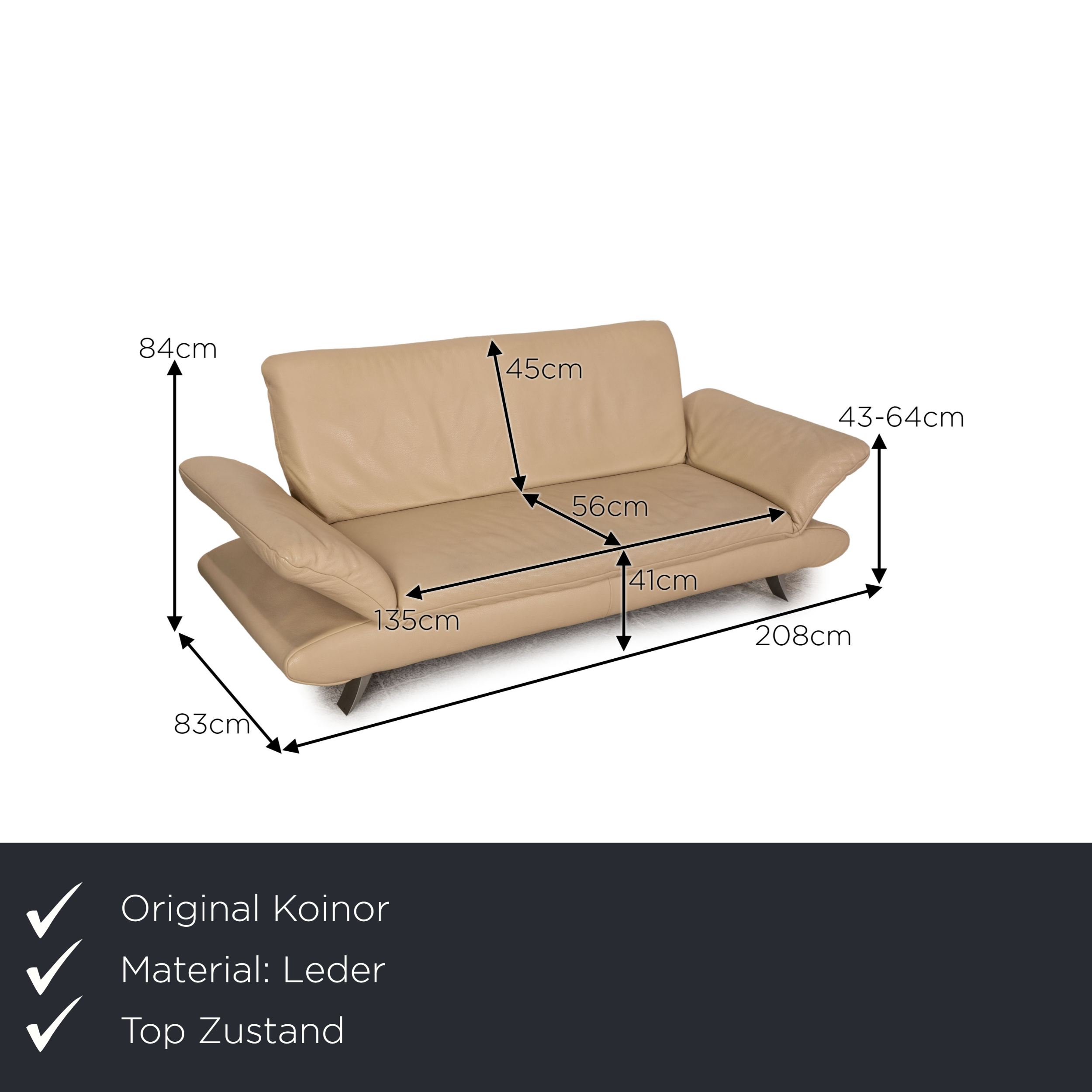 Rossini Schlafsofa Leder Creme 