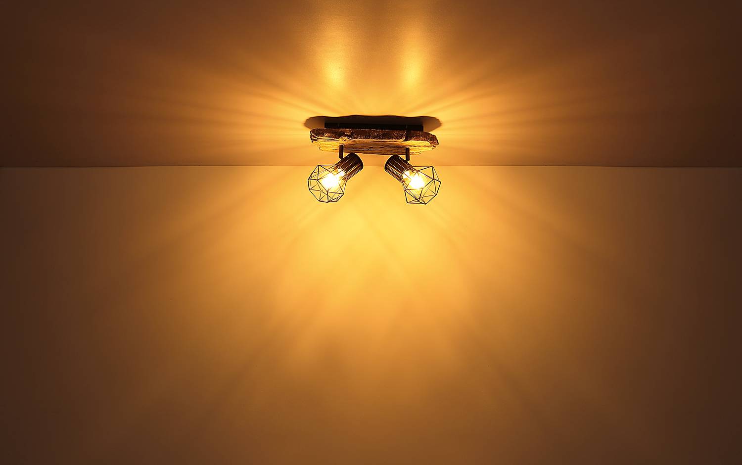 2-Flammig Deckenstrahler Priska Typ B Eisen Acrylglas