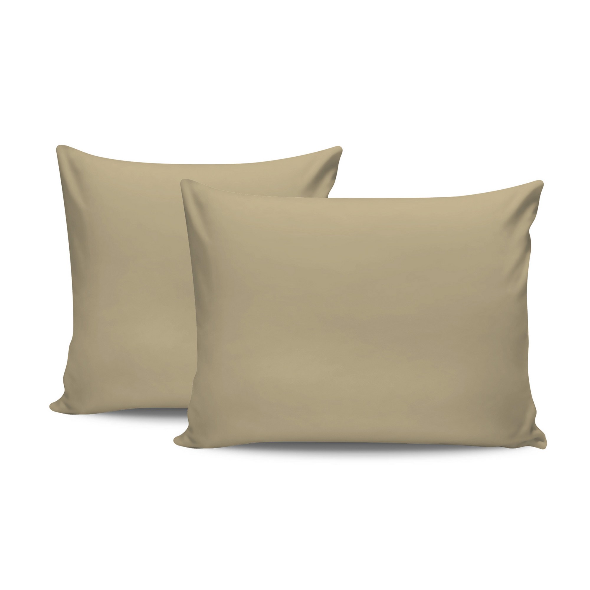 2x Pillowcase Ranforce Cotton Beige