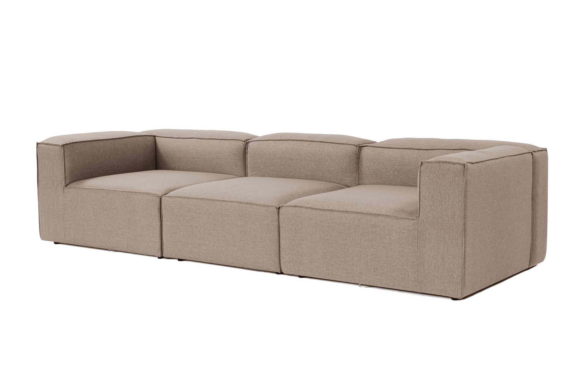 Sofa 3-Sitzer Leinen Braun