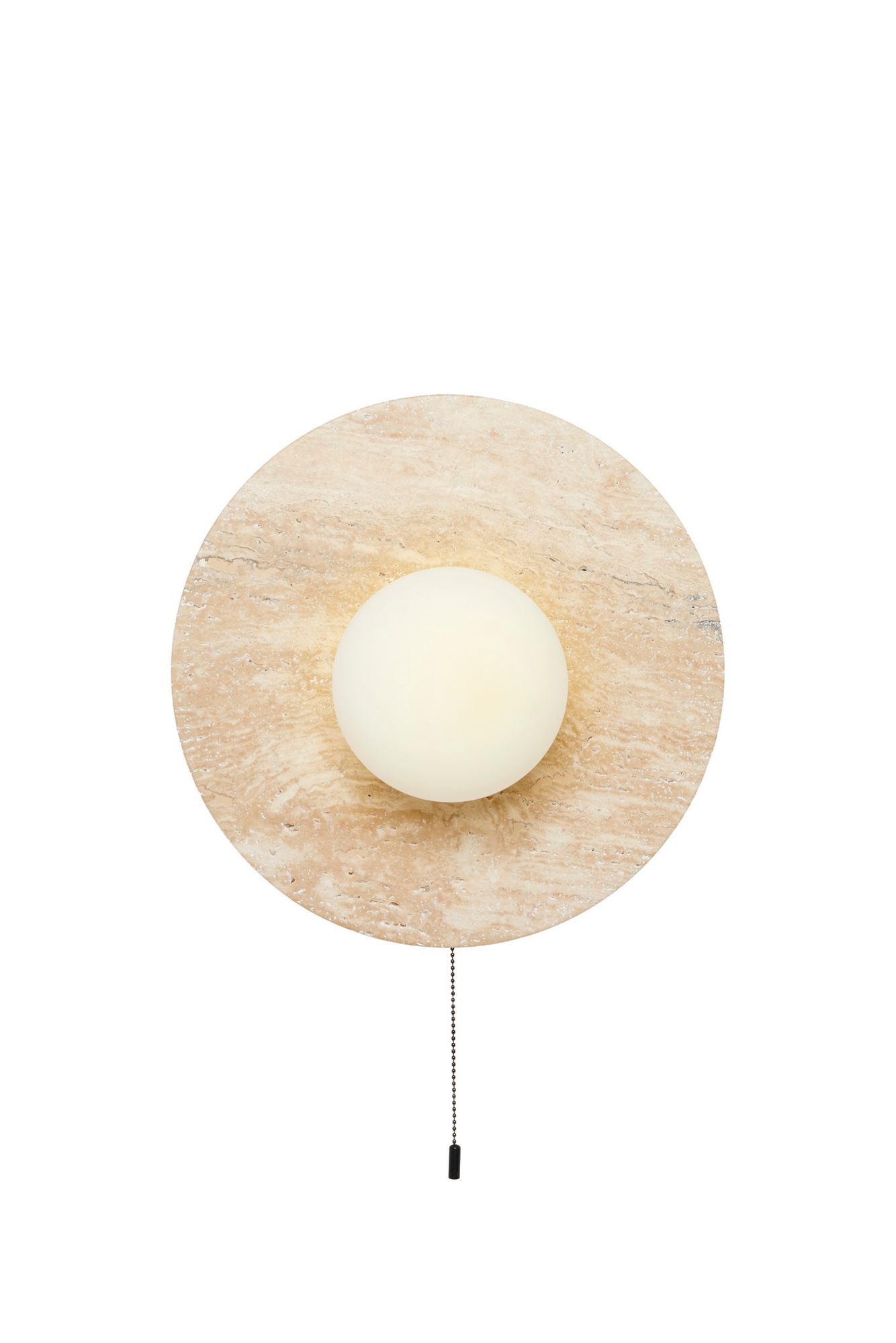 Tor-Nun-B Wandleuchte Travertin Creme Ø 10cm
