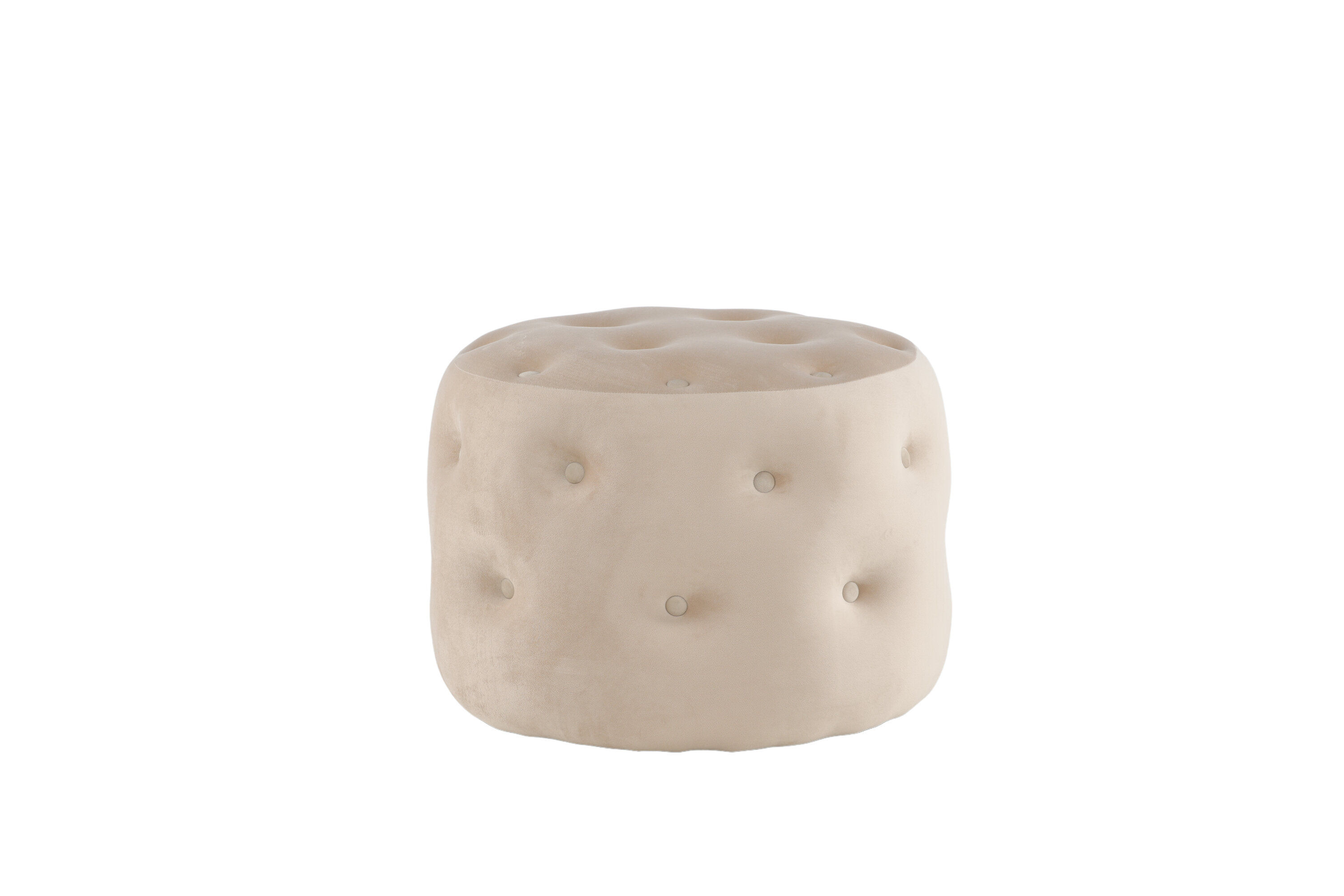Benjamin Pouf Samt Beige Ø55cm