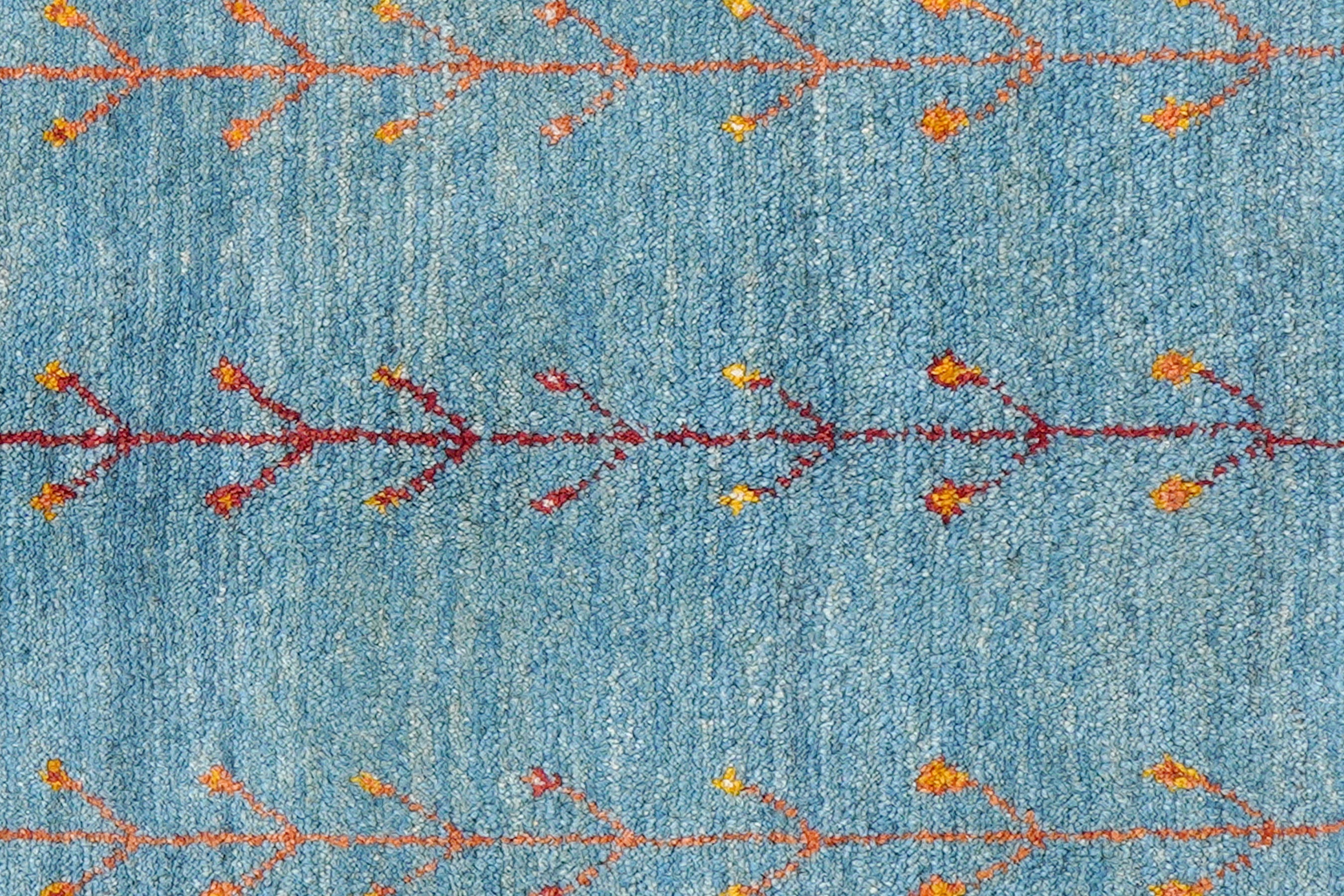 Rizbaf Gabbeh-Teppich Wolle Blau