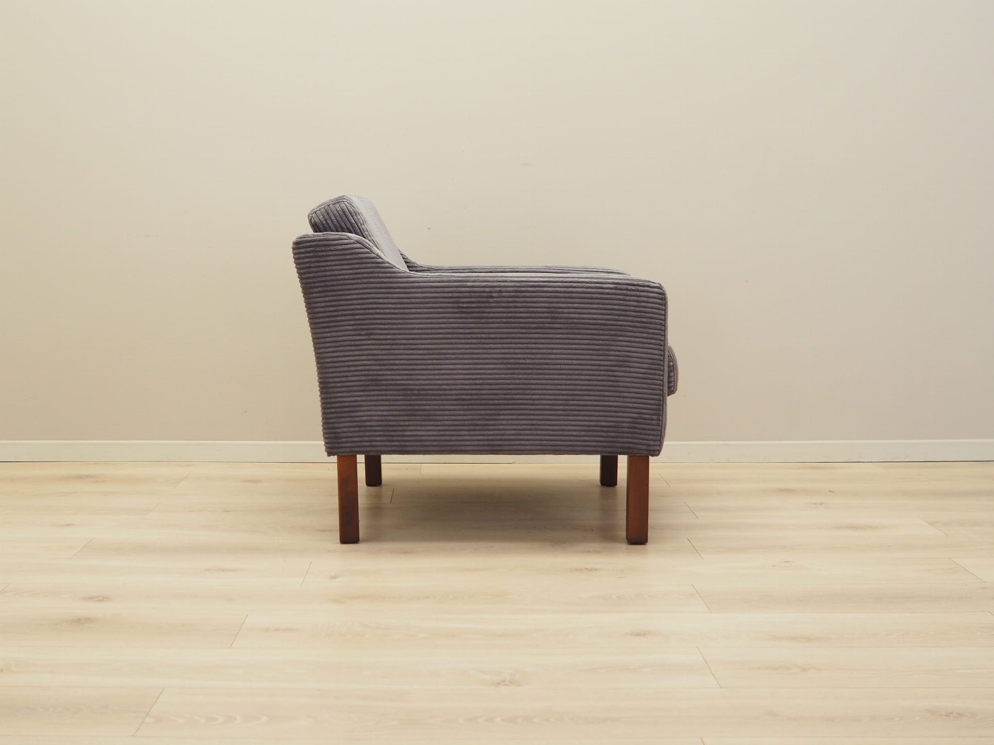 Vintage armchair beech wood velvet grey 1970s
