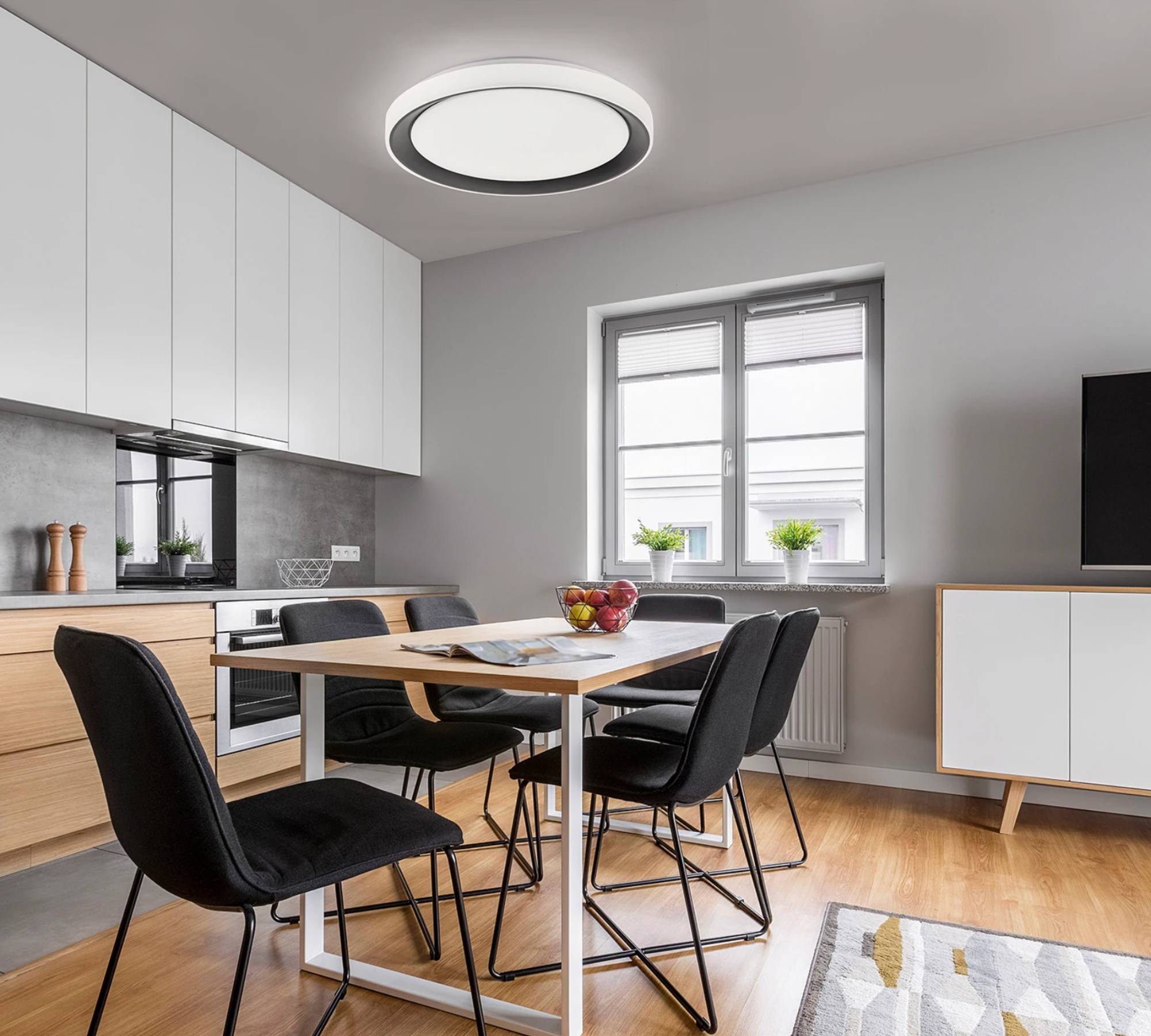 LED Deckenleuchte 1-flammig Kunstoff Metall