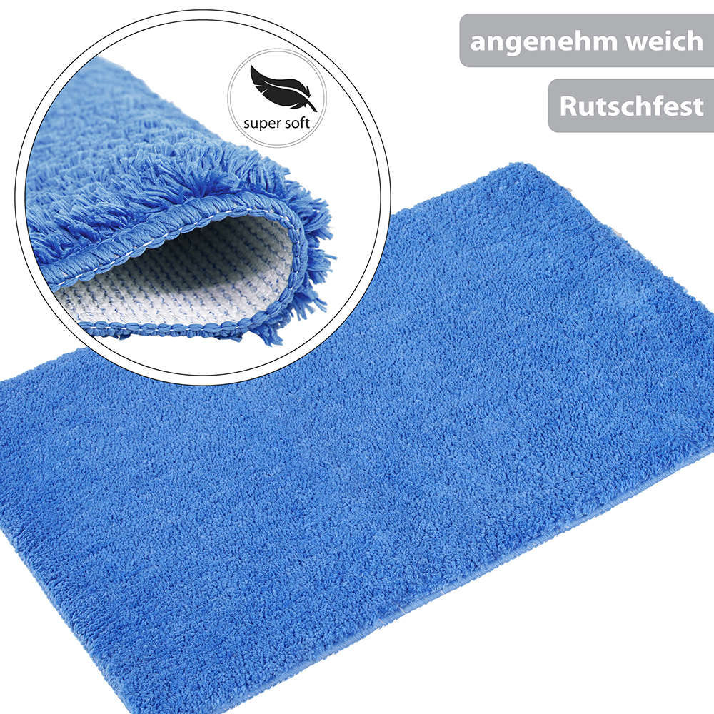 2x Badematte Microfaser Blau