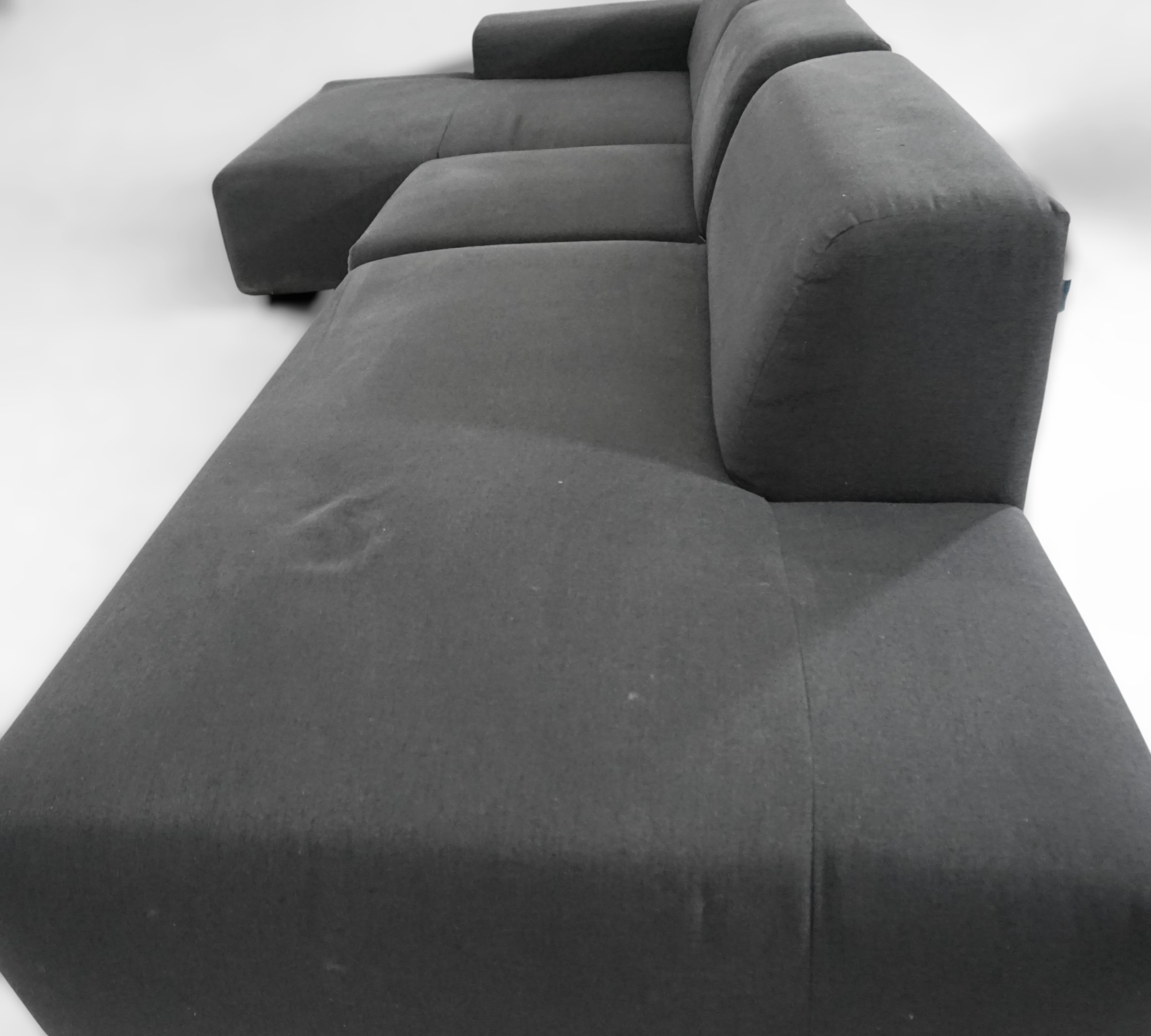 Pyllow Ecksofa mit 2 Récamieren Feingewebe Schwarz