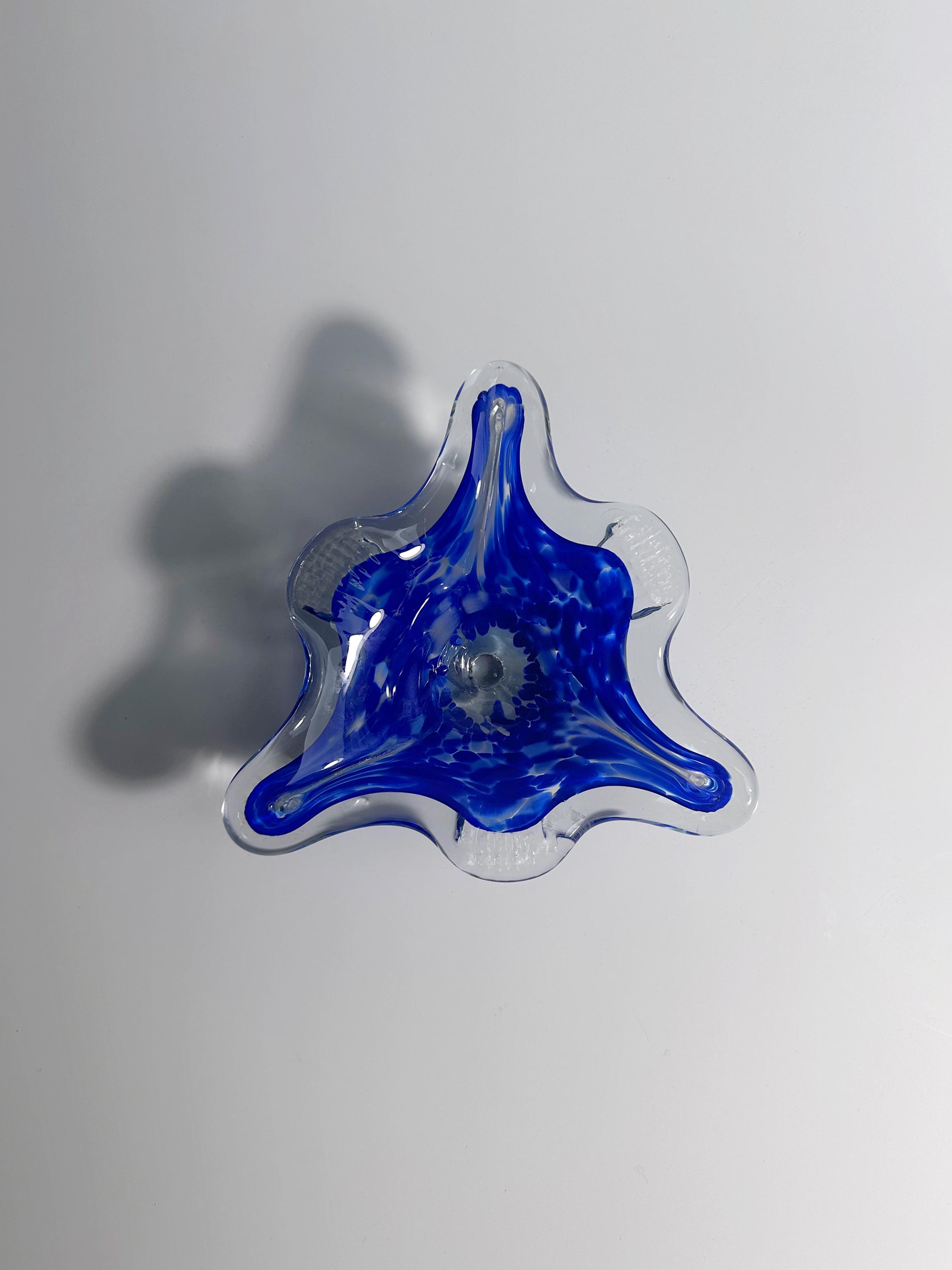 Vintage Ashtray Murano Glass Cobalt Blue 1970s