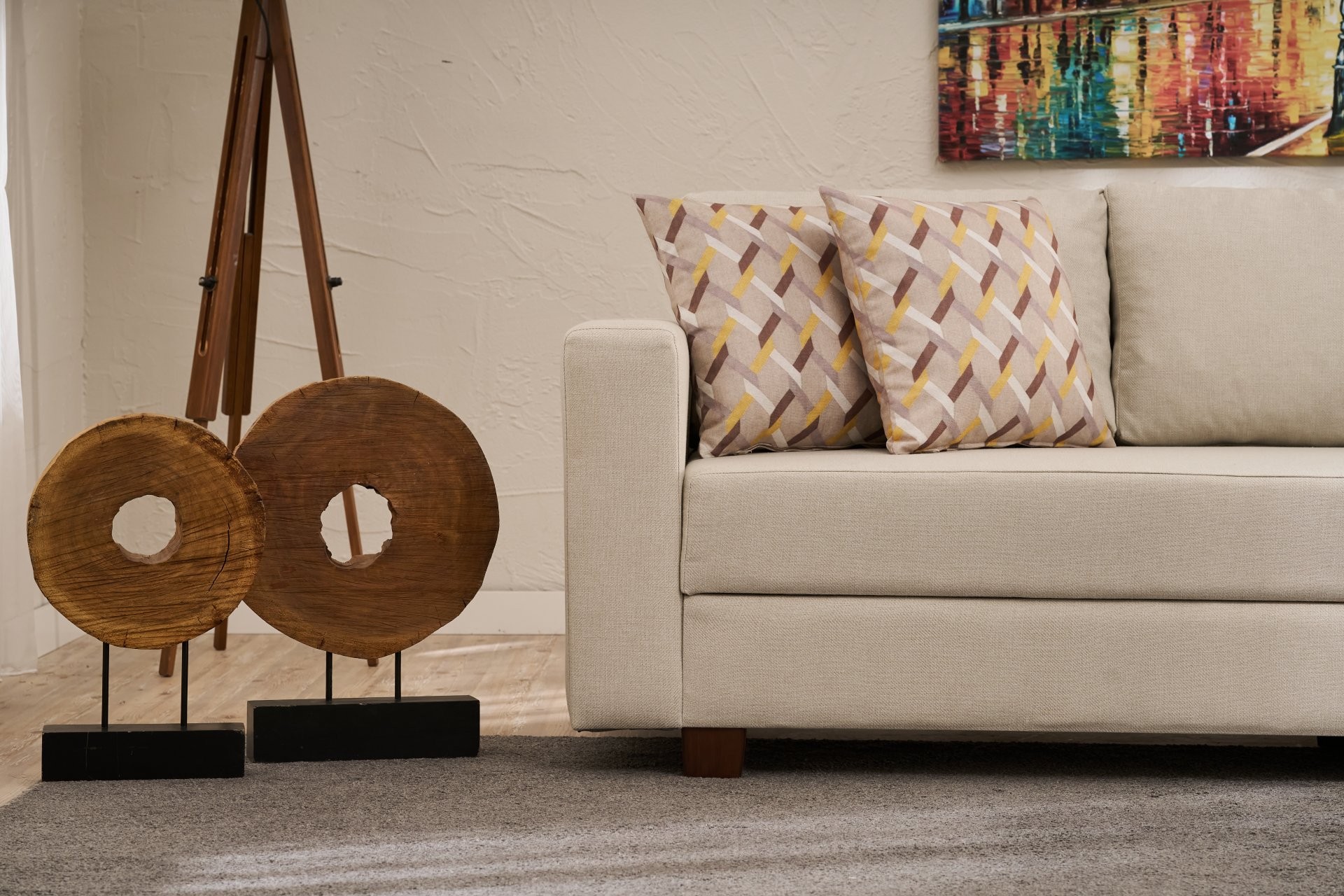 Aly Sofa Bed 3-Seater Cream