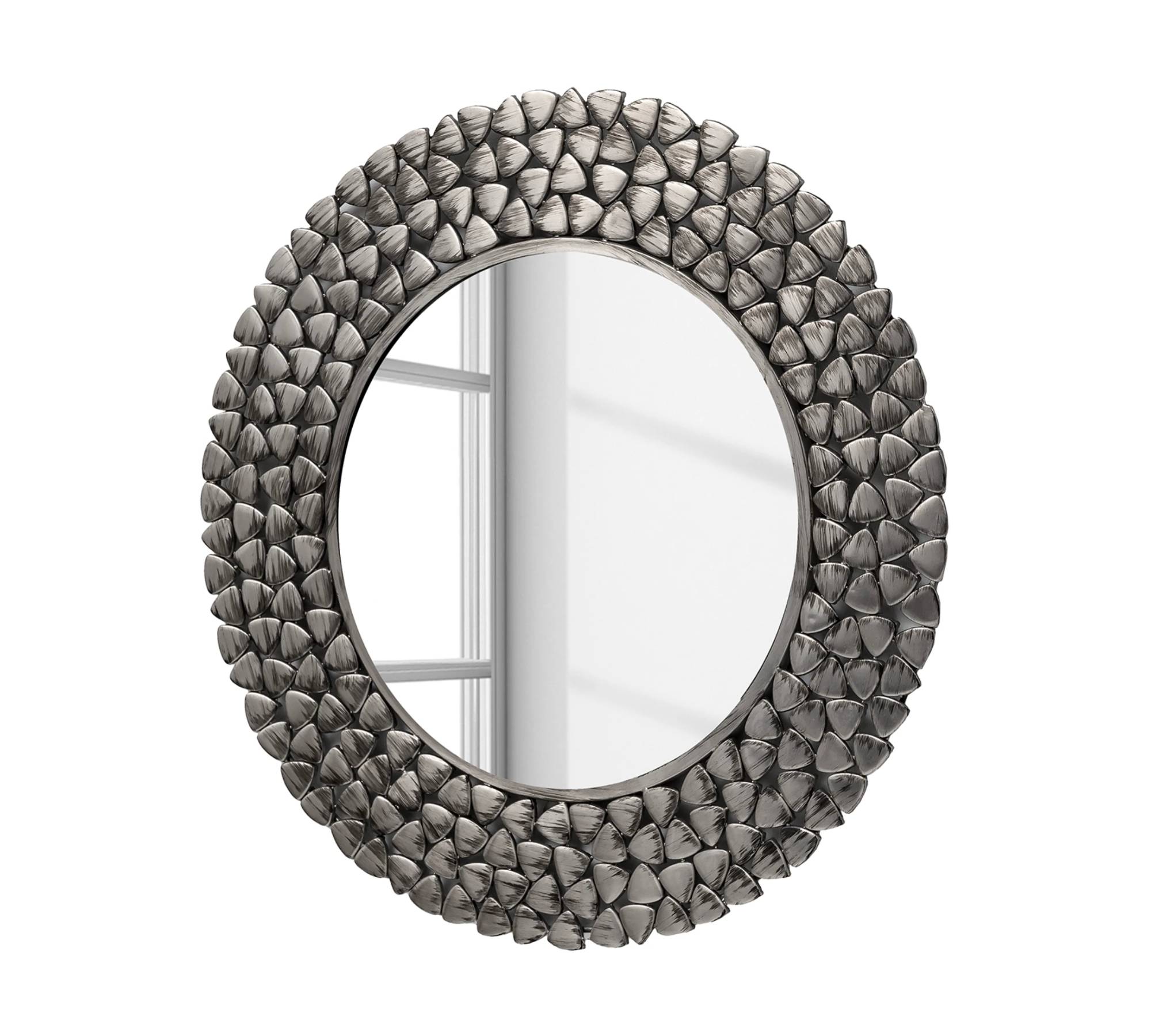 Spiegel Metall Silber Durchmesser 79 cm