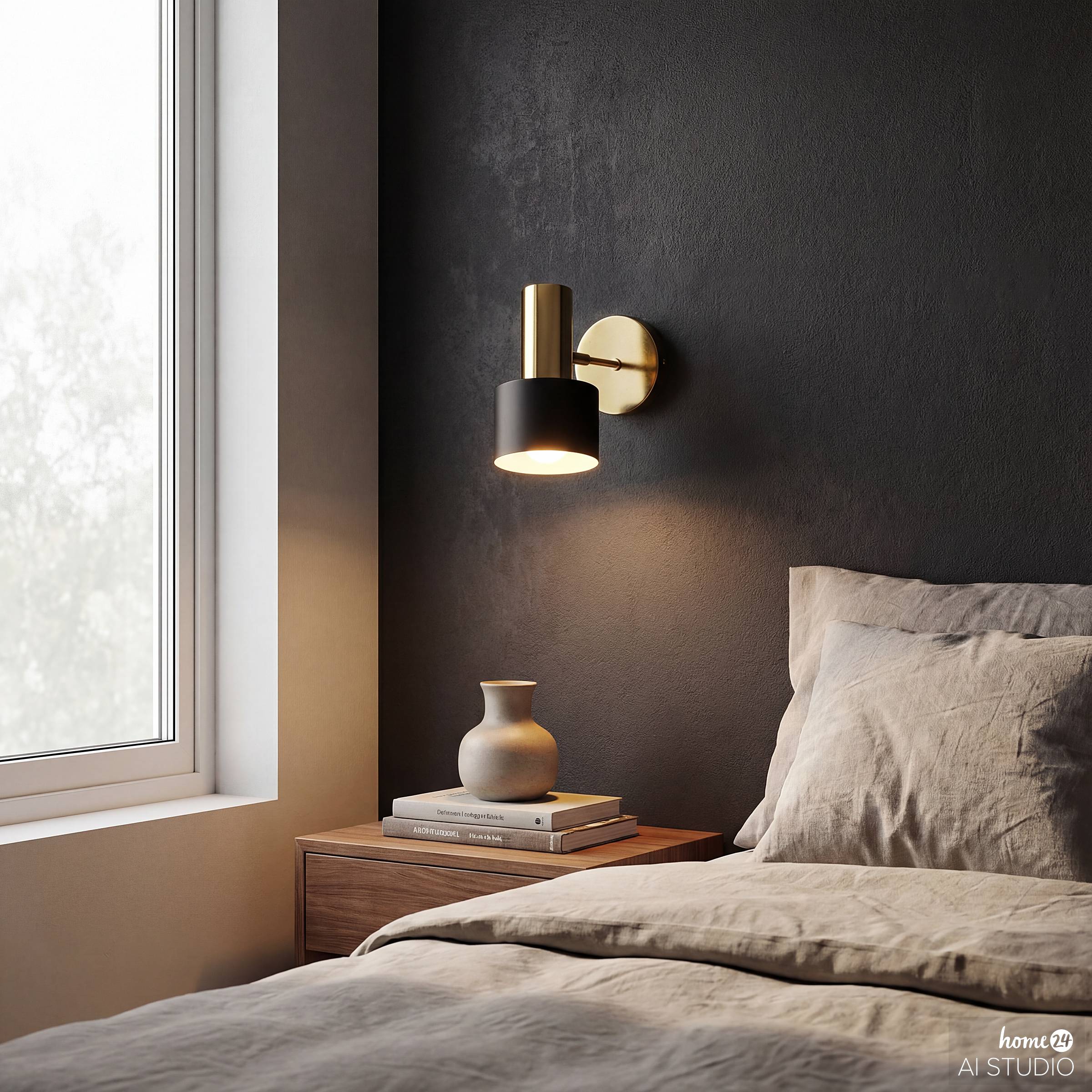 Wall lamp AHMA with rechargeable battery bulb