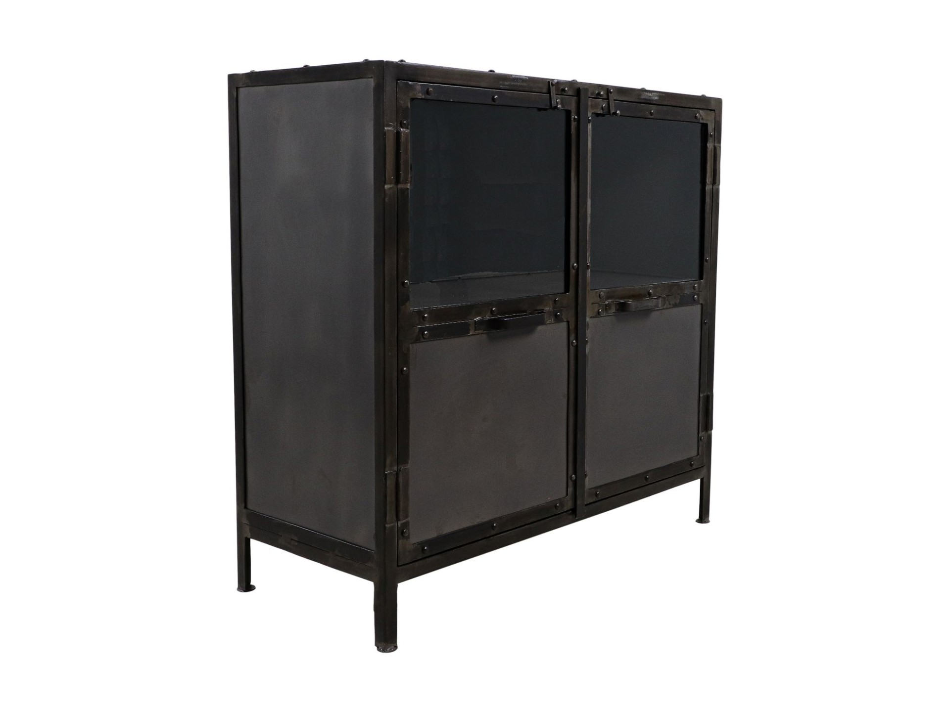 Brooklyn Schrank mit 2 Türen Metall Glas