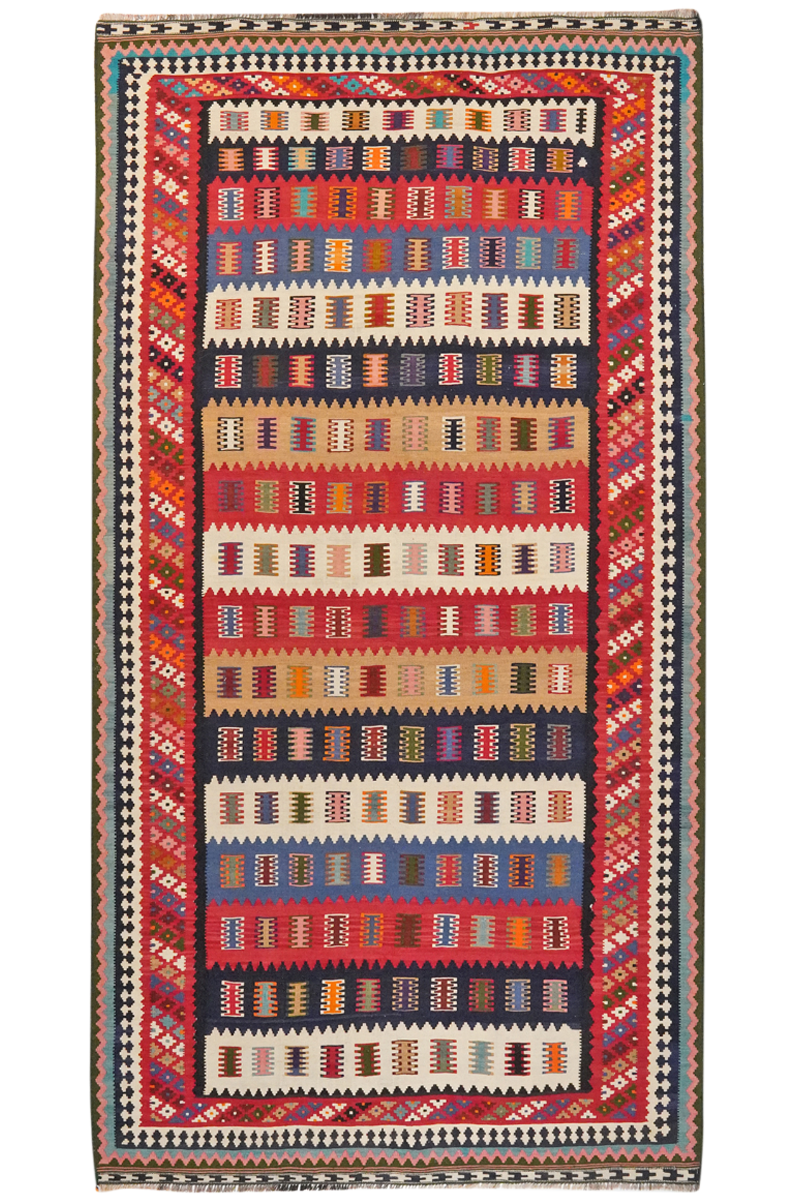 Kilim Gashgai Teppich Wolle Mehrfarbig