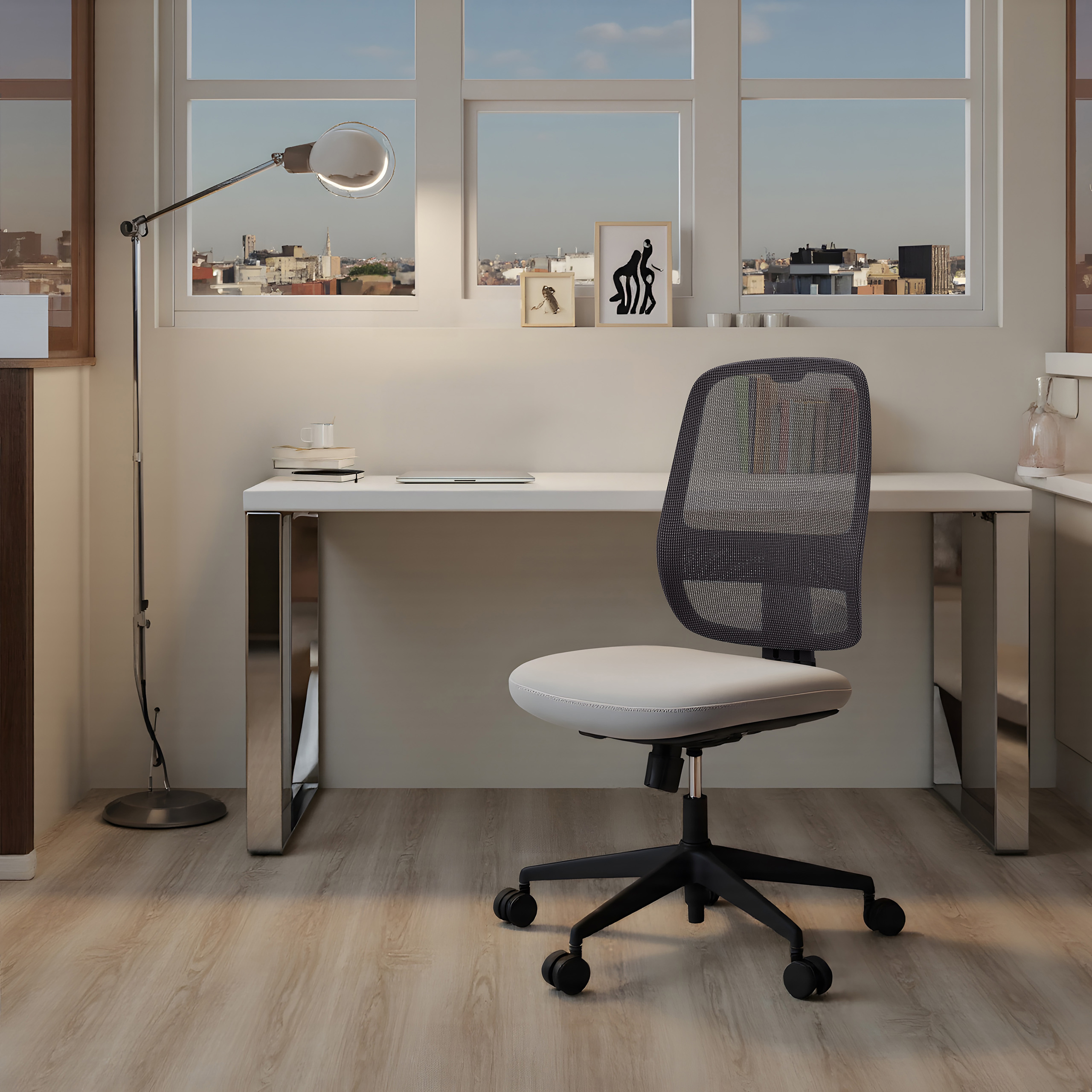 Minoro B Bürostuhl Netzstoff Grau